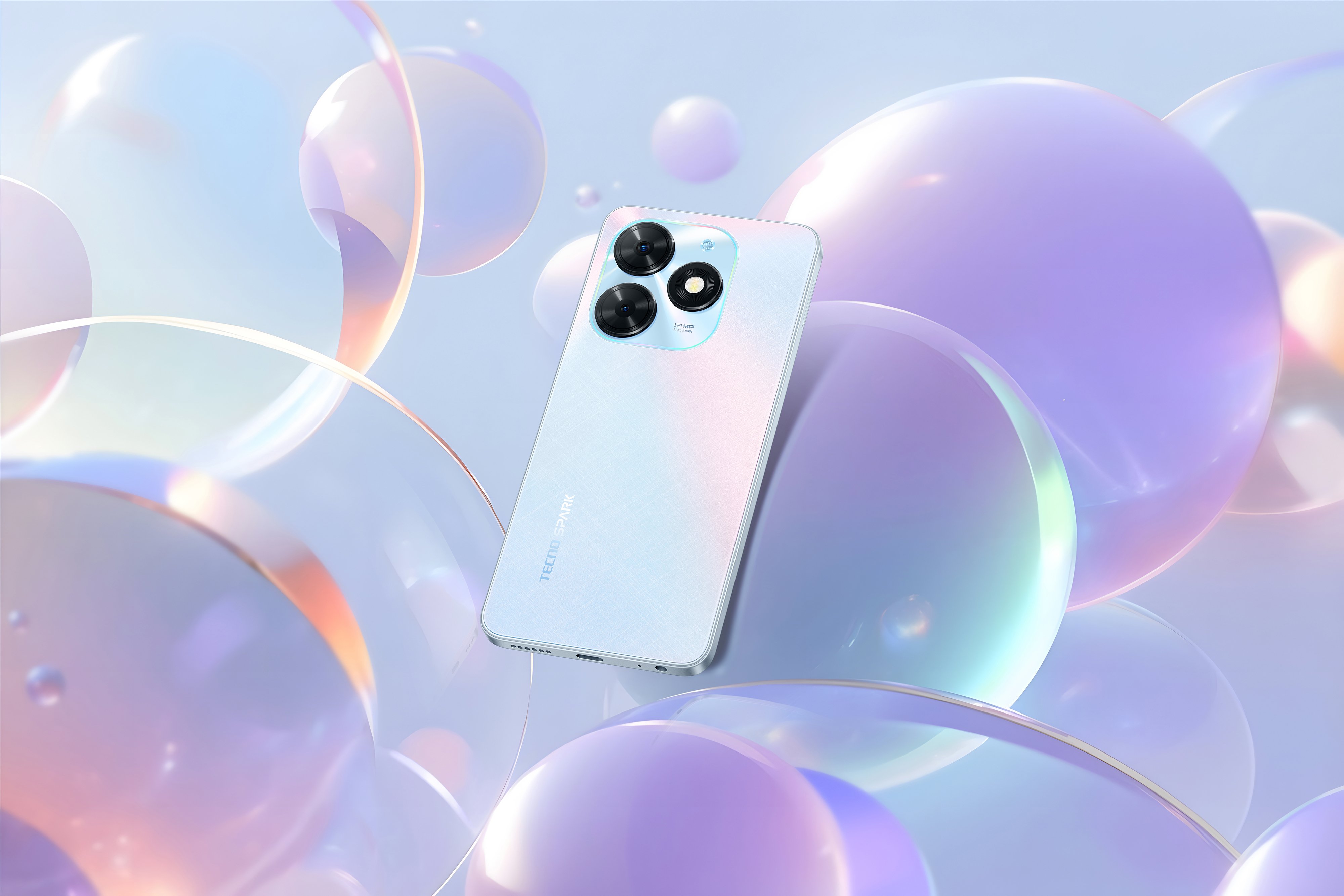 TECNO Смартфон Spark Go 2024 (BG6) 6.56" 4/64ГБ, 2SIM, 5000мА·год, Mystery White