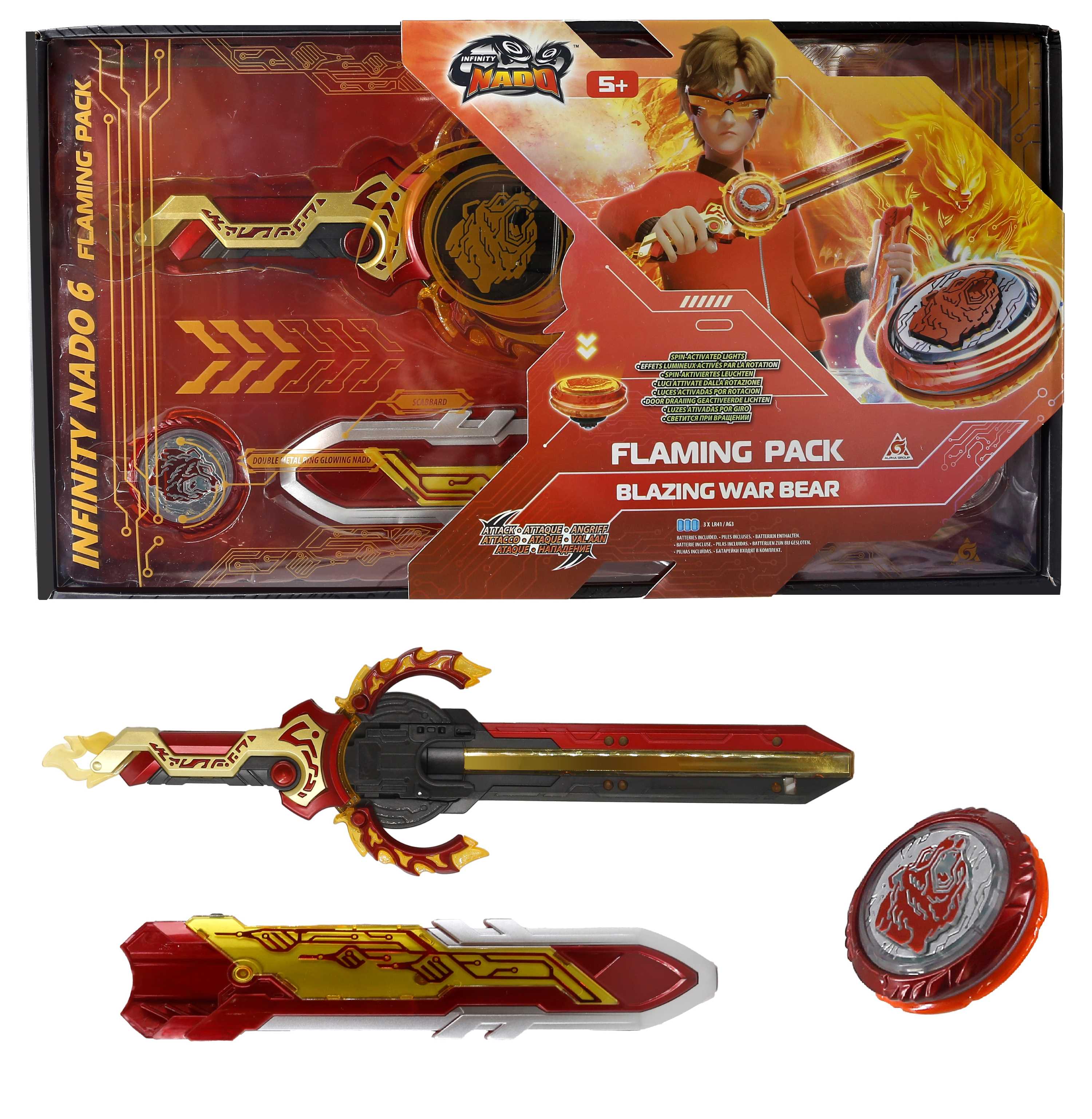 Infinity Nado Дзиґа VI Flaming Pack Палаючий Бойовий Ведмідь (Blazing War Bear)