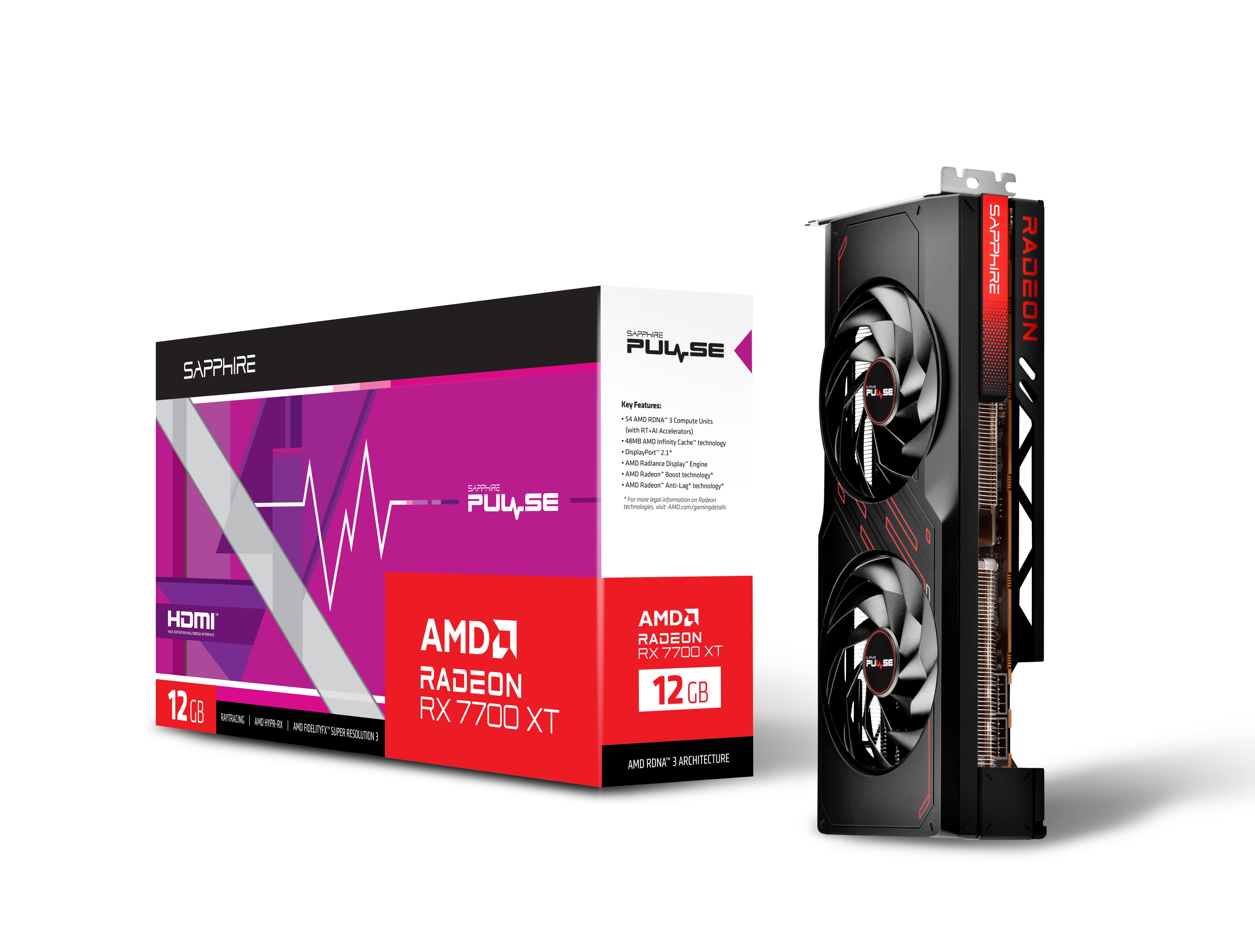 SAPPHIRE Відеокарта Radeon RX 7700 XT 12GB GDDR6 Pulse GAMING