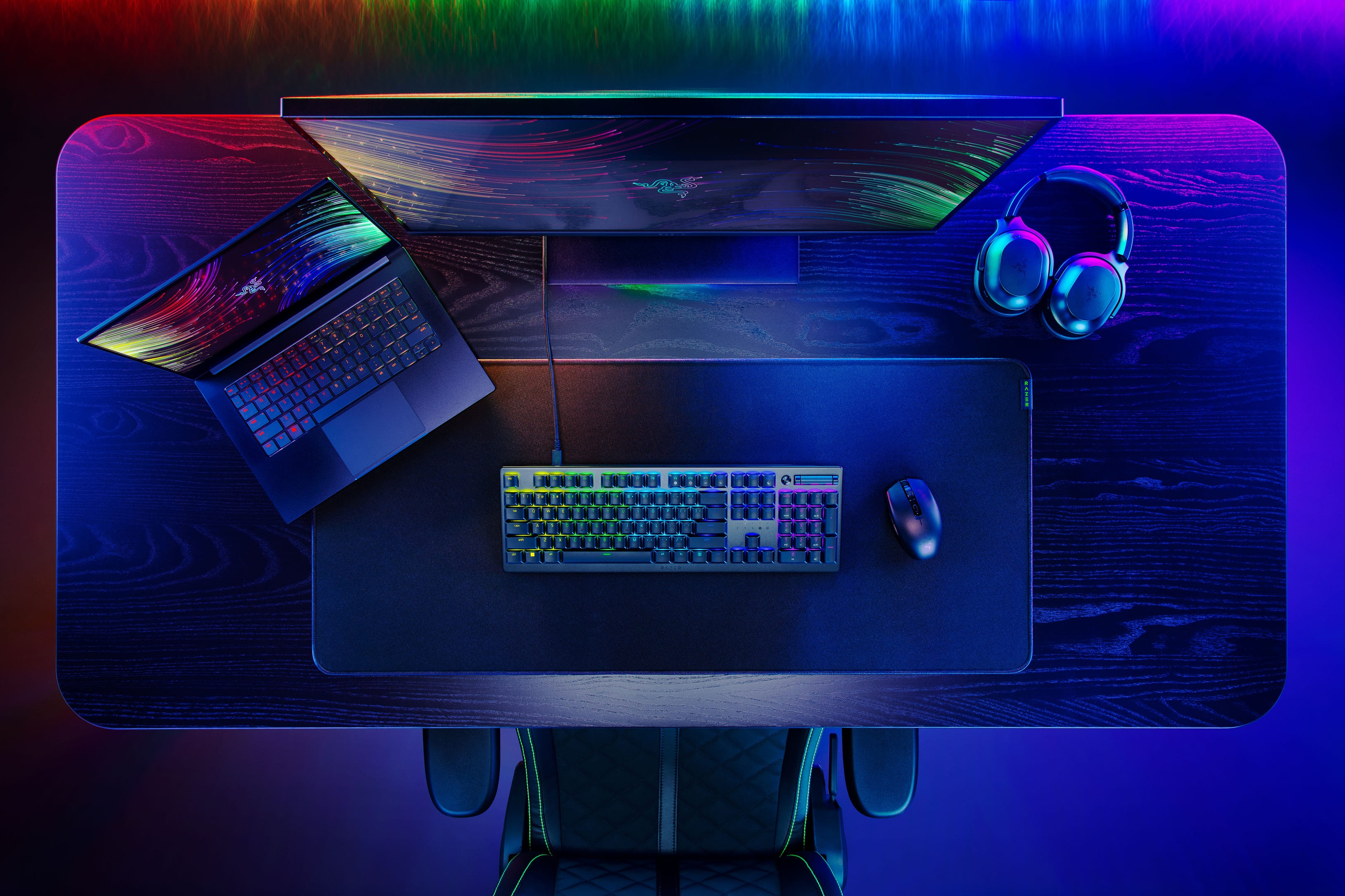 Razer Клавіатура механічна DeathStalker V2 105key, Red Switch, USB-A, EN/RU, RGB, чорний