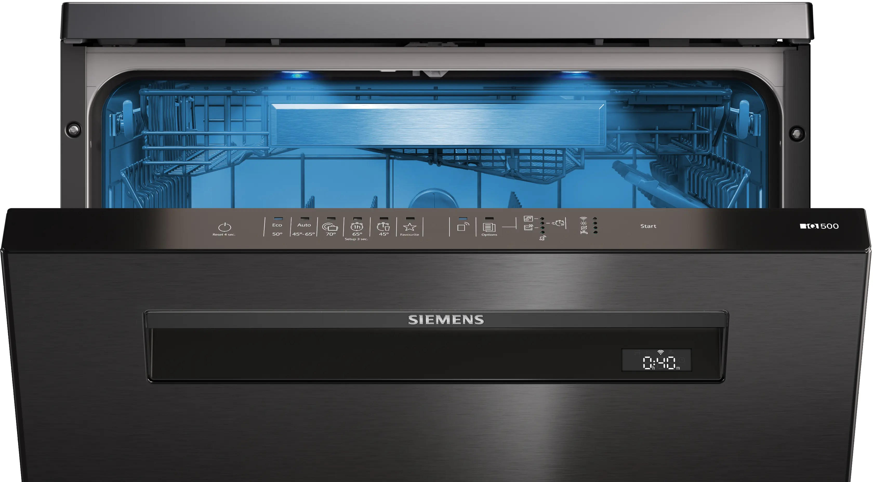Siemens Посудомийна машина, 13компл., B, 60см, дисплей, чорна нержавіюча сталь