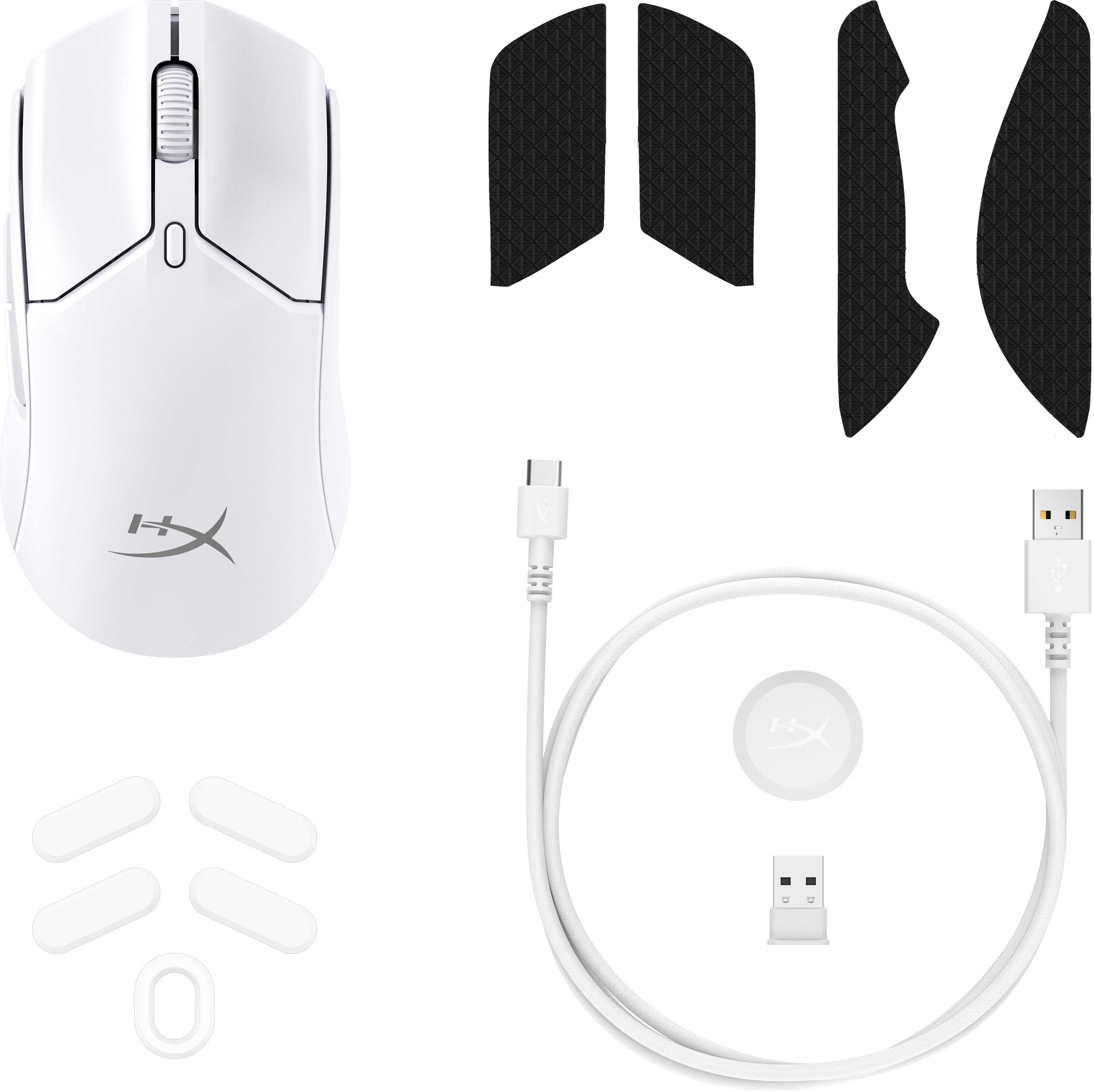 HyperX Миша Pulsefire Haste 2 mini, RGB, USB-A/WL/BT, білий