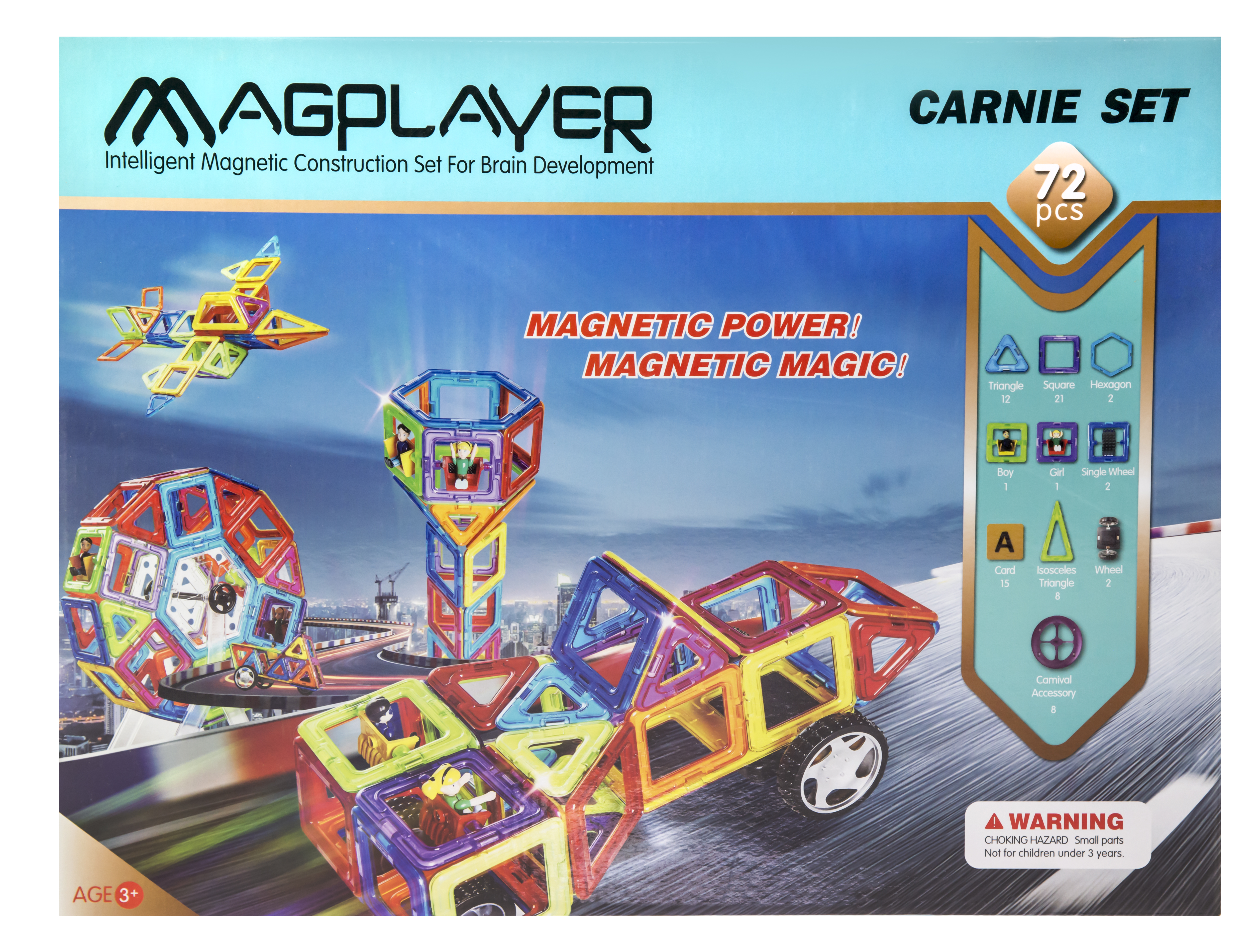 MagPlayer Конструктор магнітний 72 од. (MPB-72)