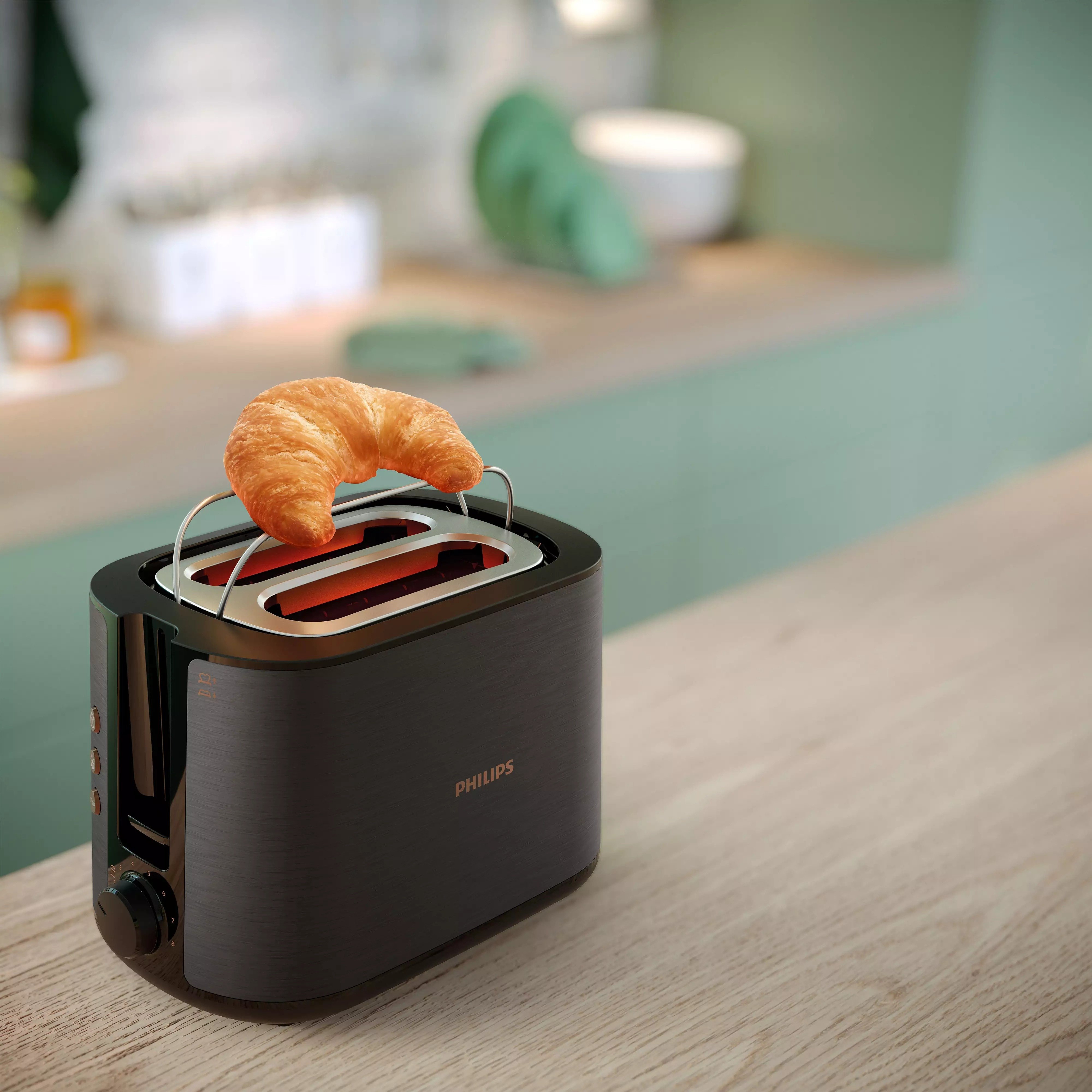 Philips Тостер Viva Collection 950Вт, нержав., підігрів,разморозка