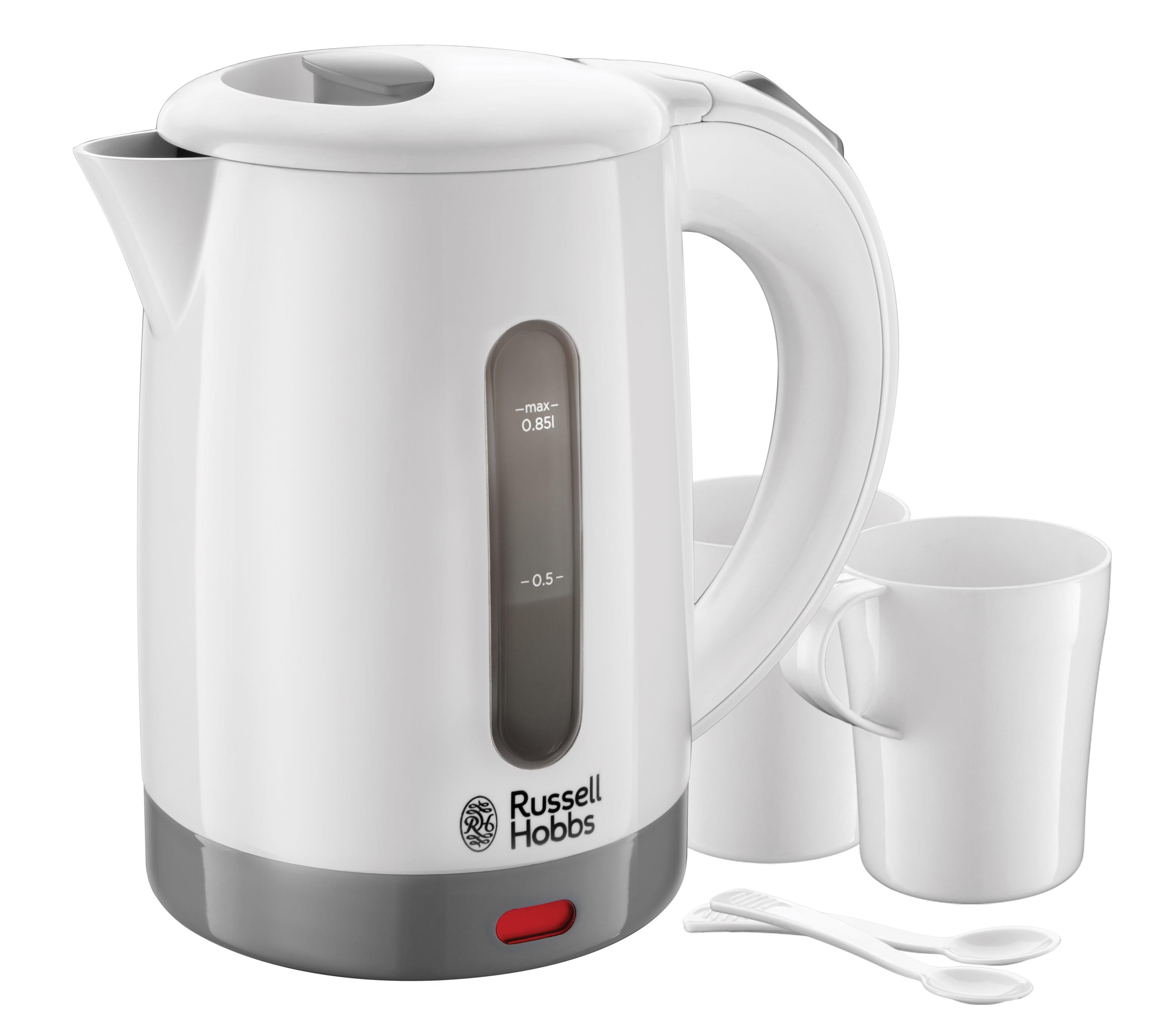 Russell Hobbs Електрочайник Travel 0.85л, пластик, білий