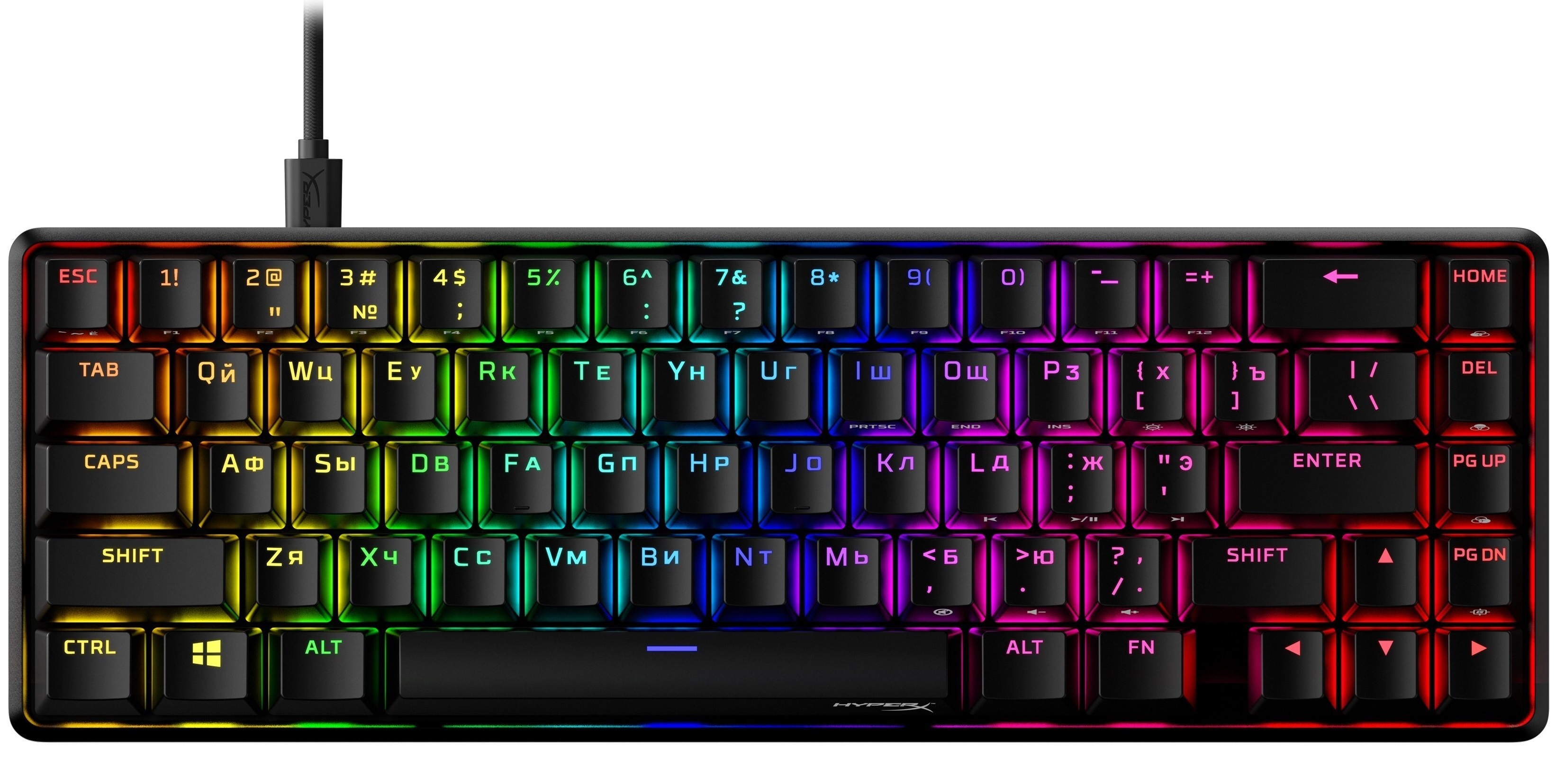 HyperX Клавіатура  Alloy Origins 65 Red USB RGB ENG/RU, Black