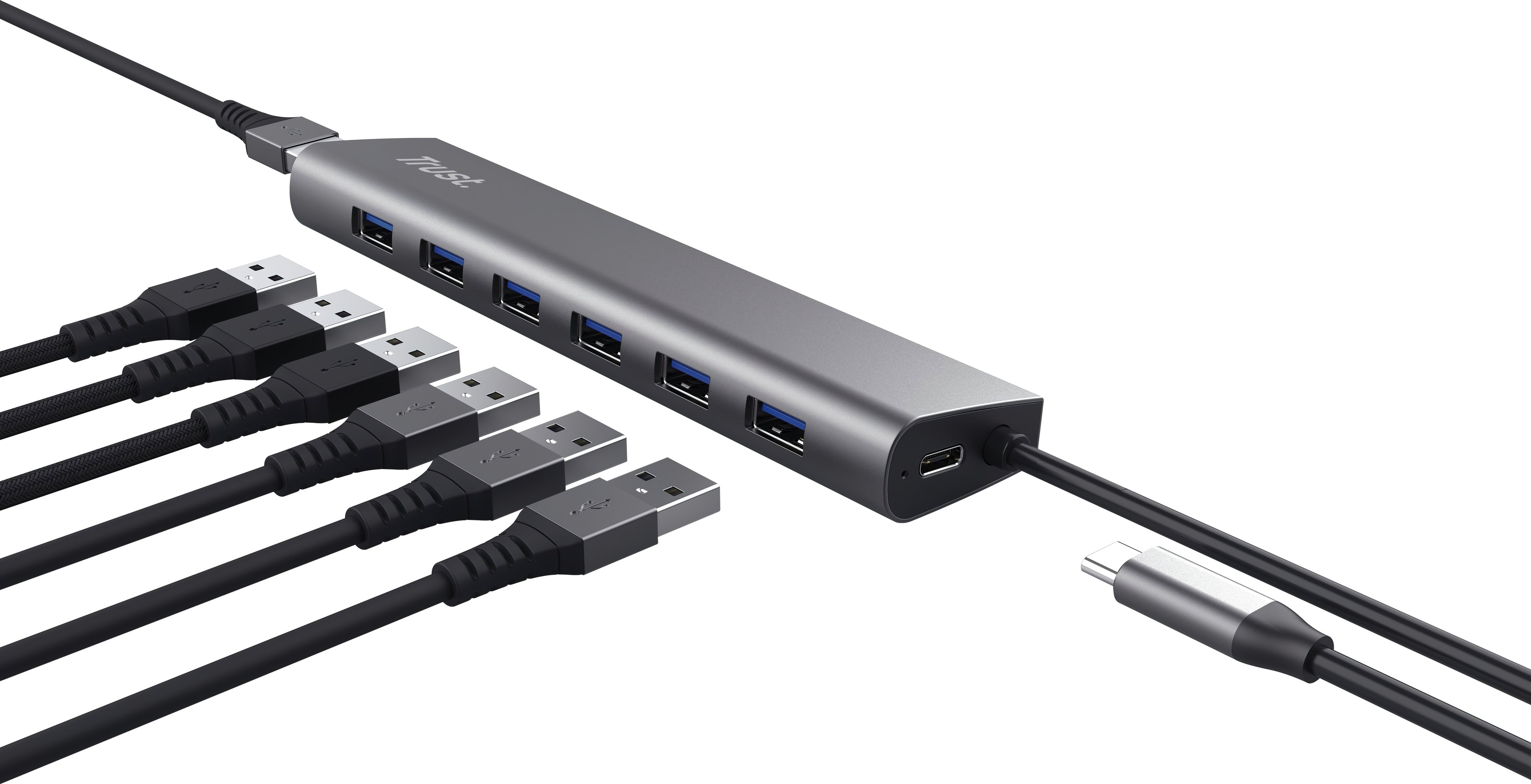 Trust USB-хаб DALYX 7-IN-1 USB-A 3.2 ALUMINIUM Trust USB-хаб DALYX 7-IN-1 USB-A 3.2 ALUMINIUM