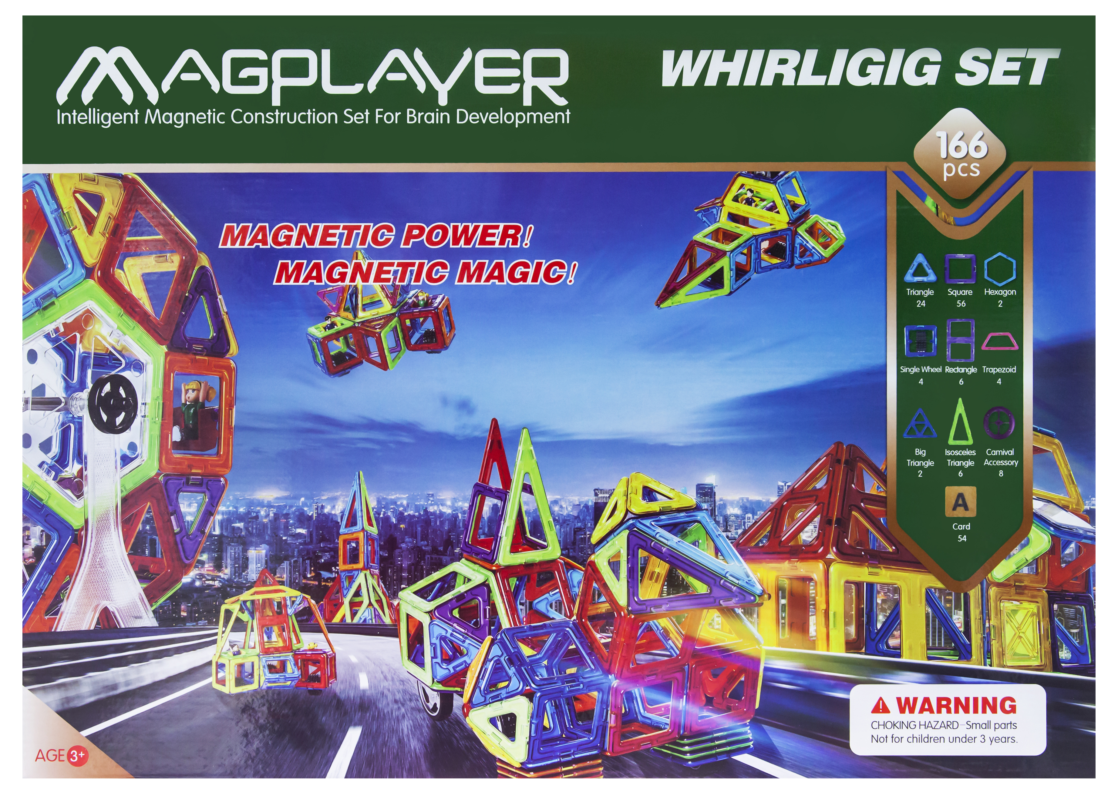 MagPlayer Конструктор магнітний 166 од. (MPA-166)