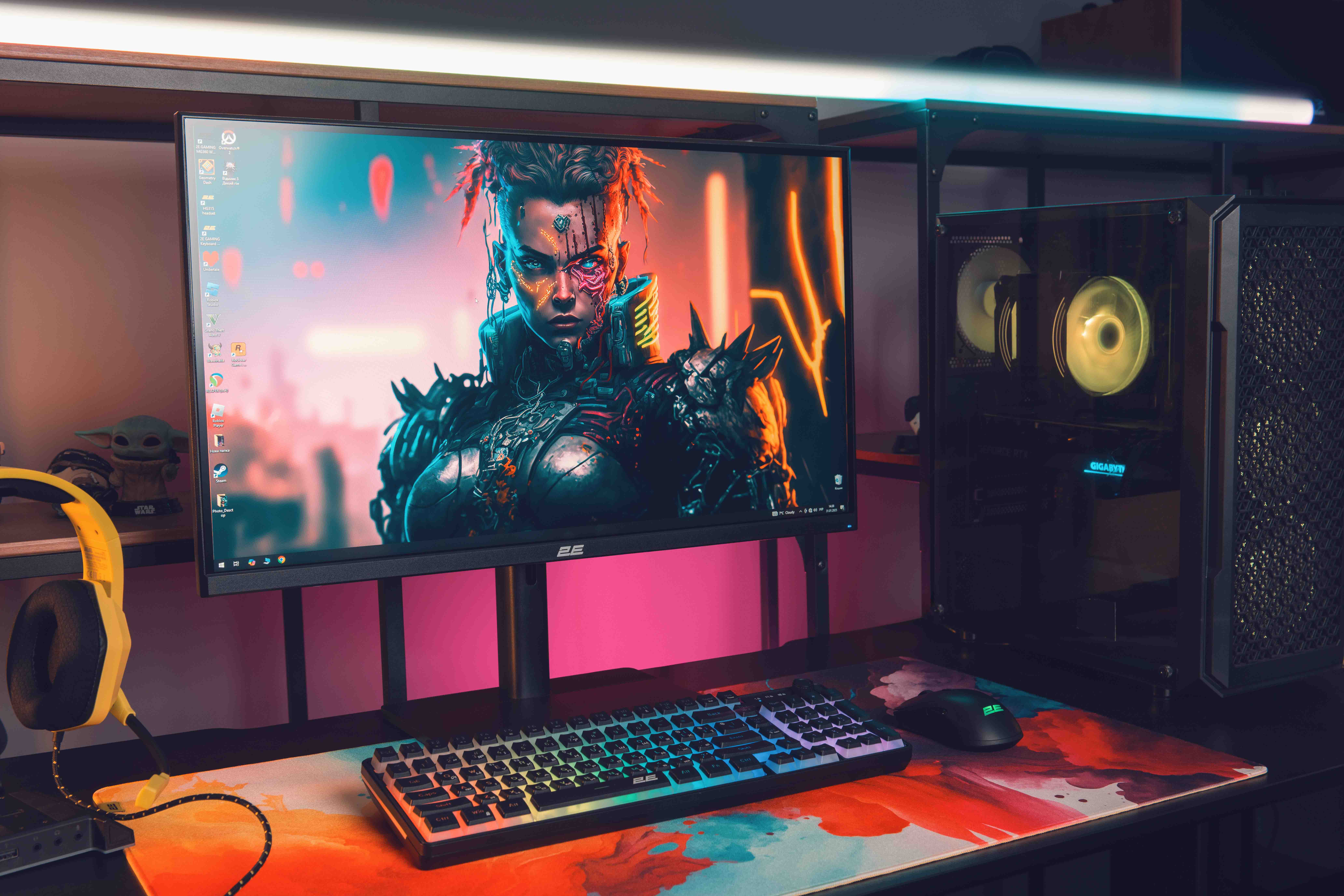 2E Gaming Монітор 27" G2724B 2xHDMI, DP, IPS, 2560x1440, 165Hz, 1ms, FreeSync, HAS