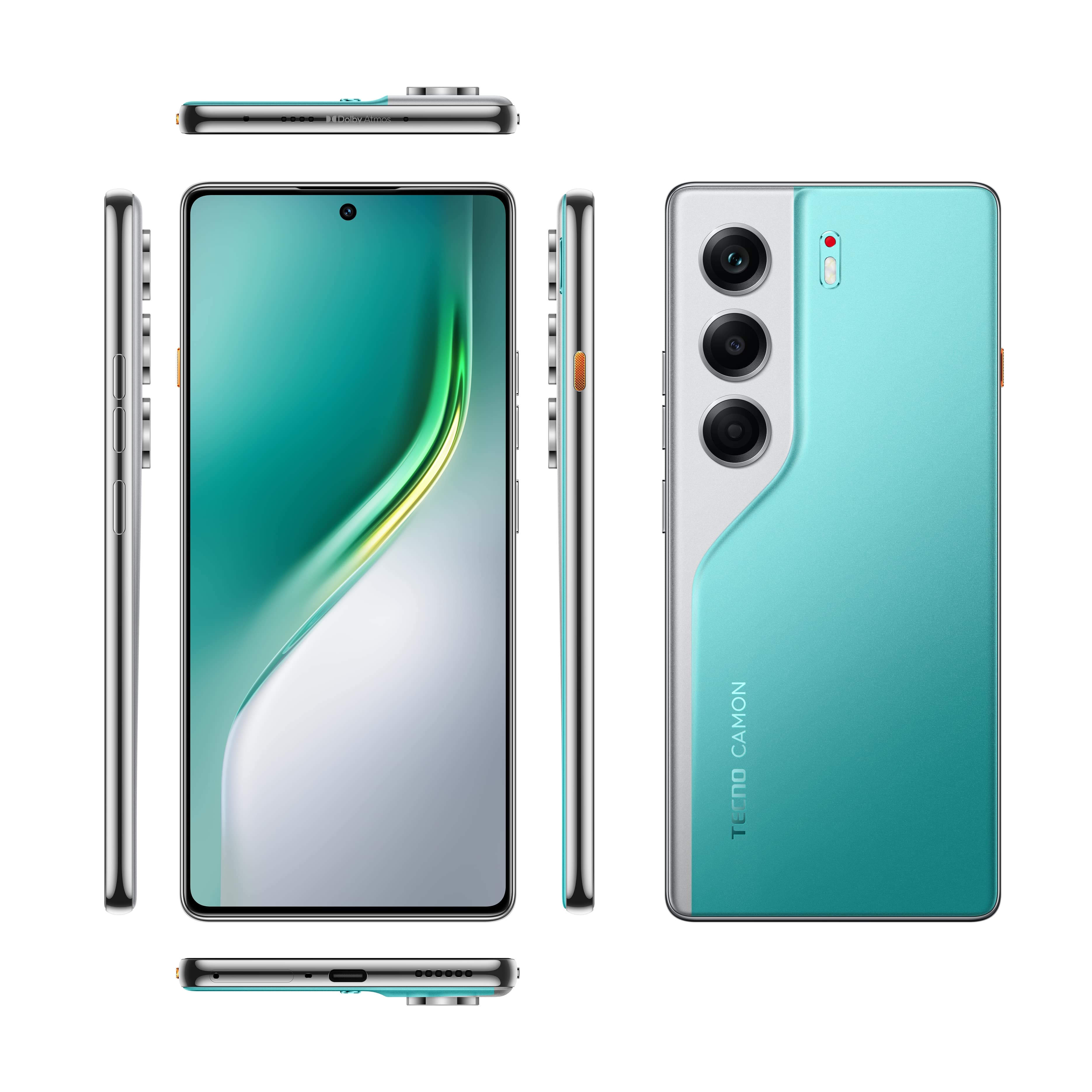 TECNO Смартфон Camon 40 (CM5) 6.78" 8/256ГБ, 2SIM, 5200мА•год, Emerald Lake Green