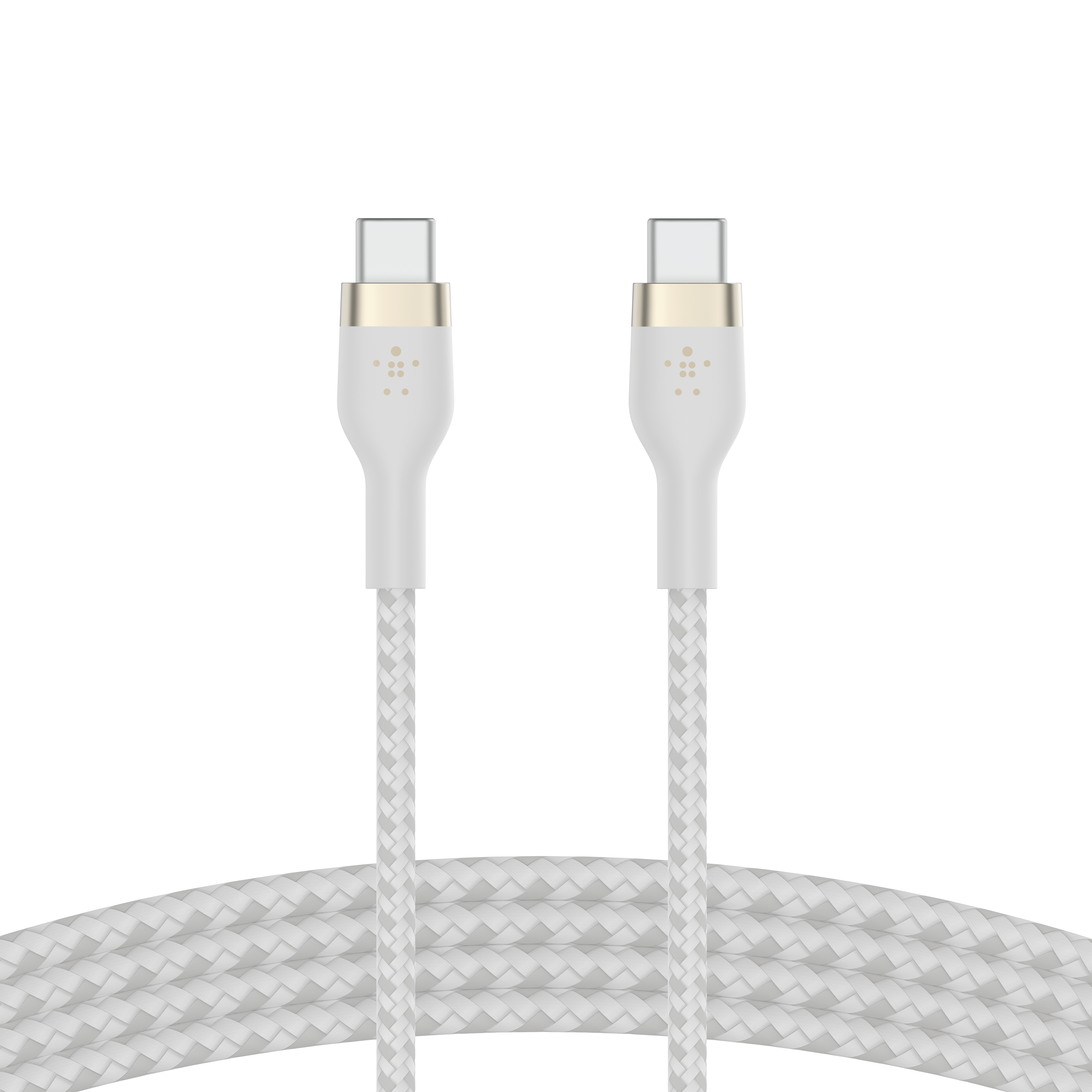 Belkin Кабель USB-С - USB-C плетений, силіконовий, з ремінцем на магніті, 1м, білий