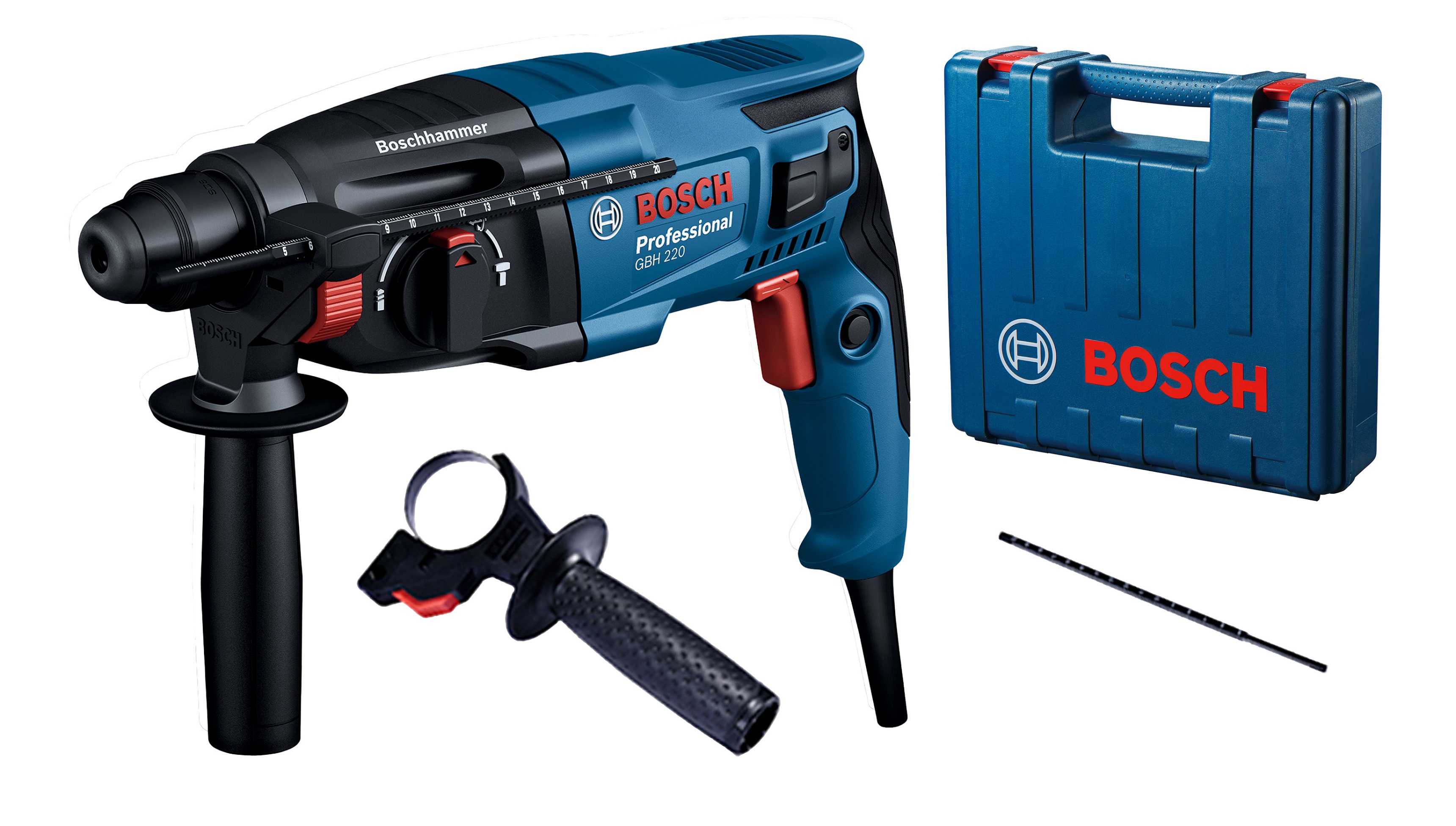 Bosch Перфоратор GBH 220, SDS-plus, 720Вт, 2Дж, 2.3кг