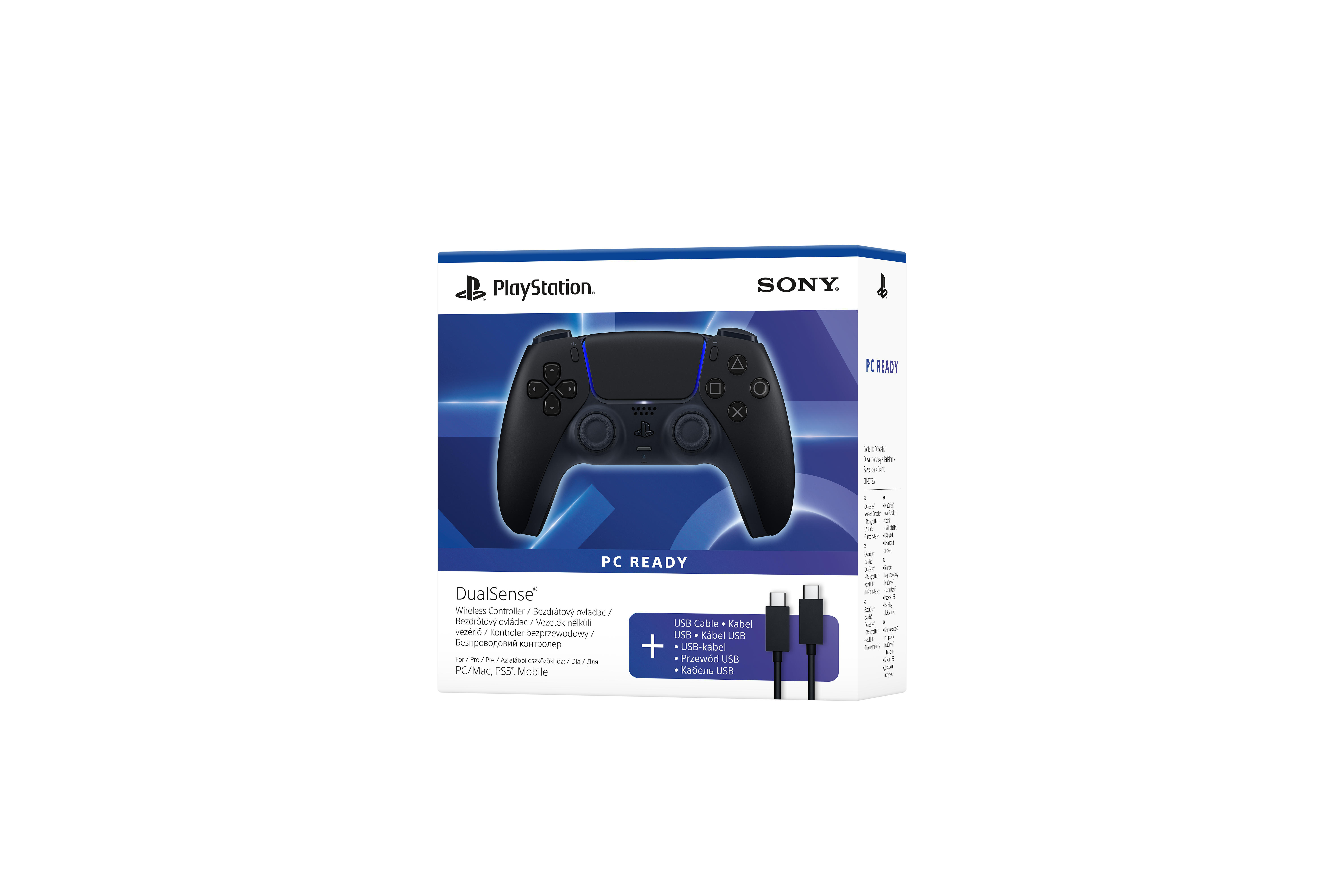 PlayStation Геймпад 5 Dualsense BT, Midnight Black (USB-C кабель)
