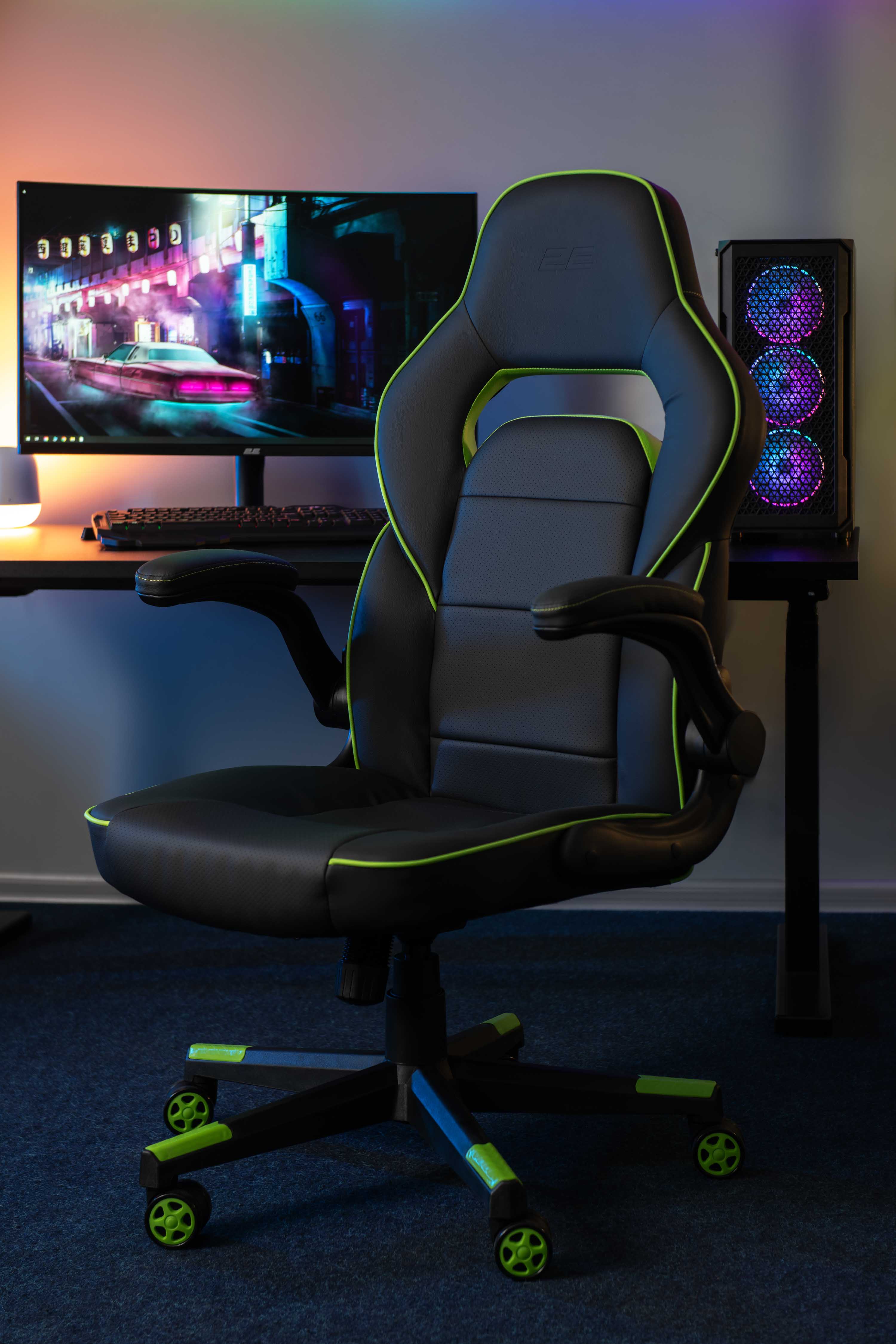 2E Gaming Ігрове крісло HEBI Black/Green