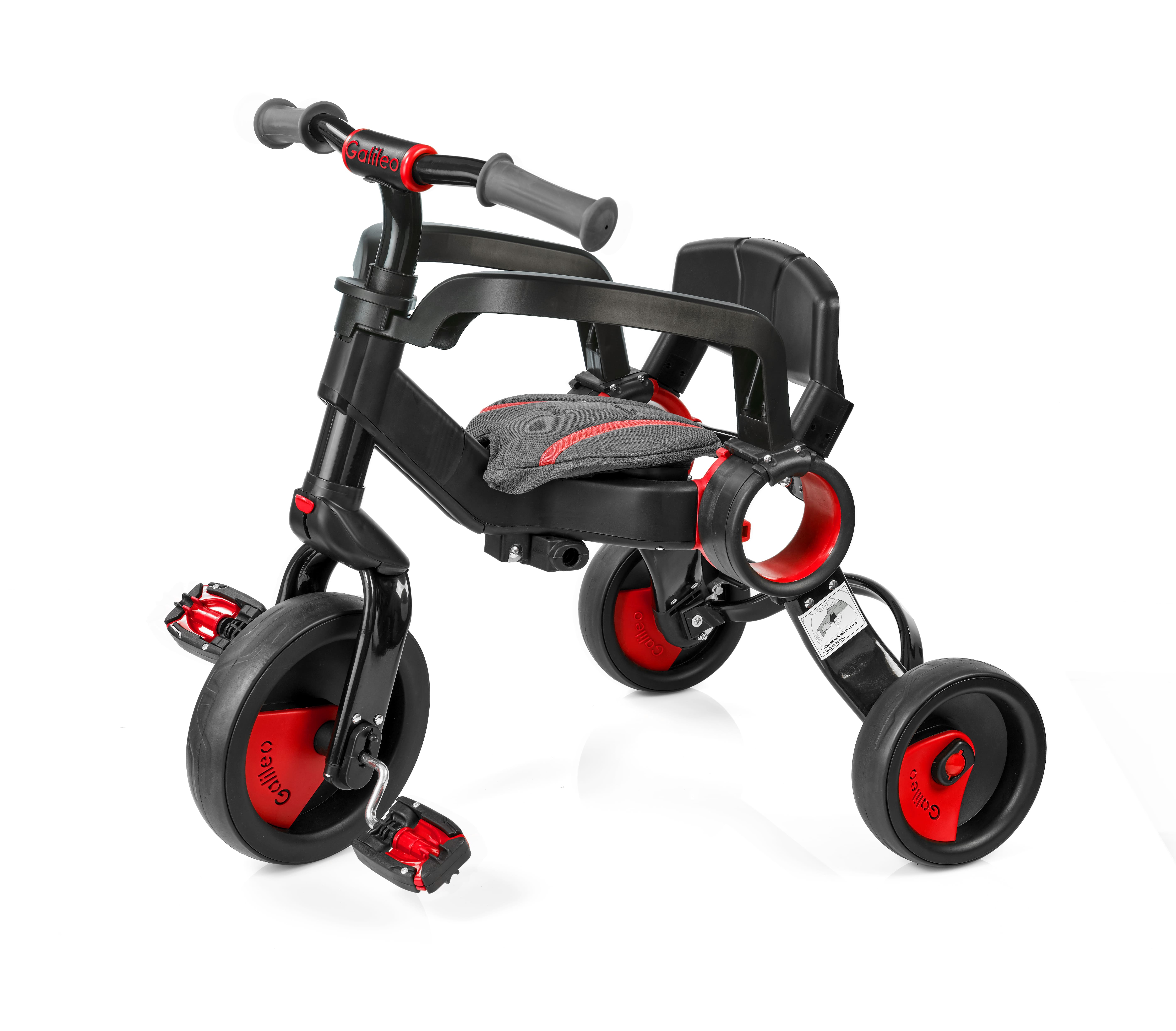 Galileo Триколісний велосипед Strollcycle[Триколісний велосипед Strollcycle Black червоний]