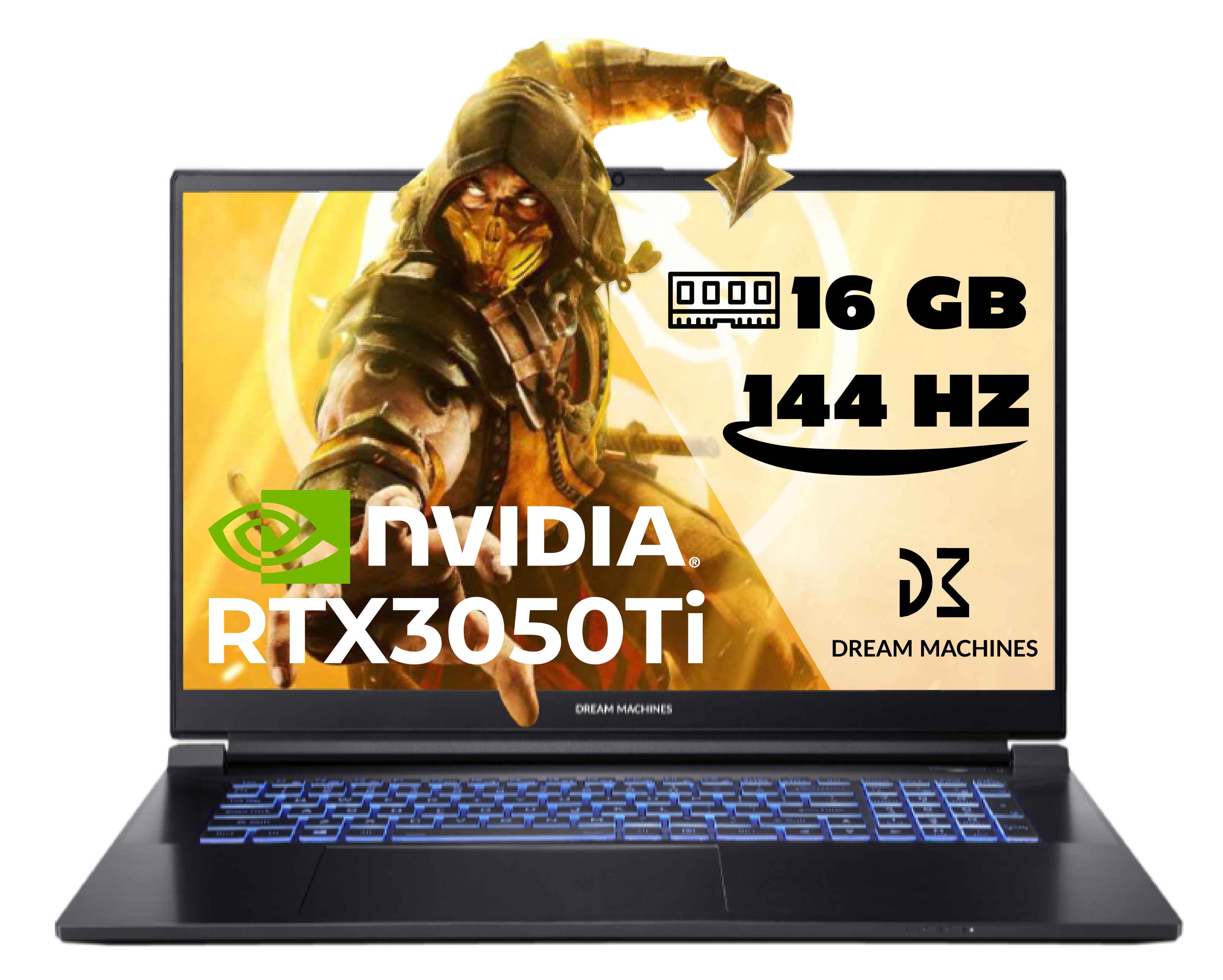 Dream Machines Ноутбук RG3050Ti-17 17.3FHD IPS 144Hz/Intel i7-12700H/16/500F/NVD3050Ti-4/DOS