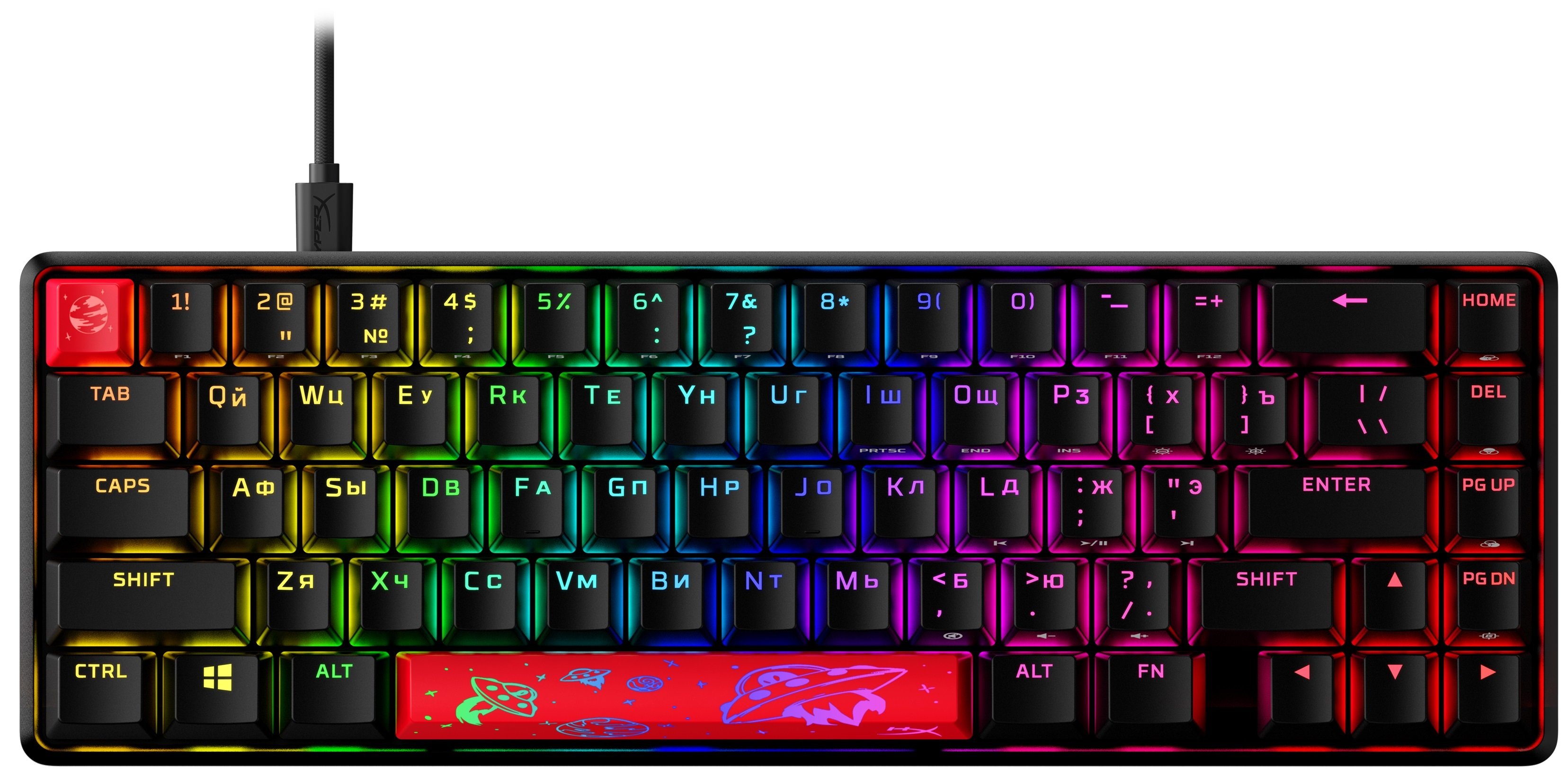 HyperX Клавіатура  Alloy Origins 65 Red USB RGB ENG/RU, Black
