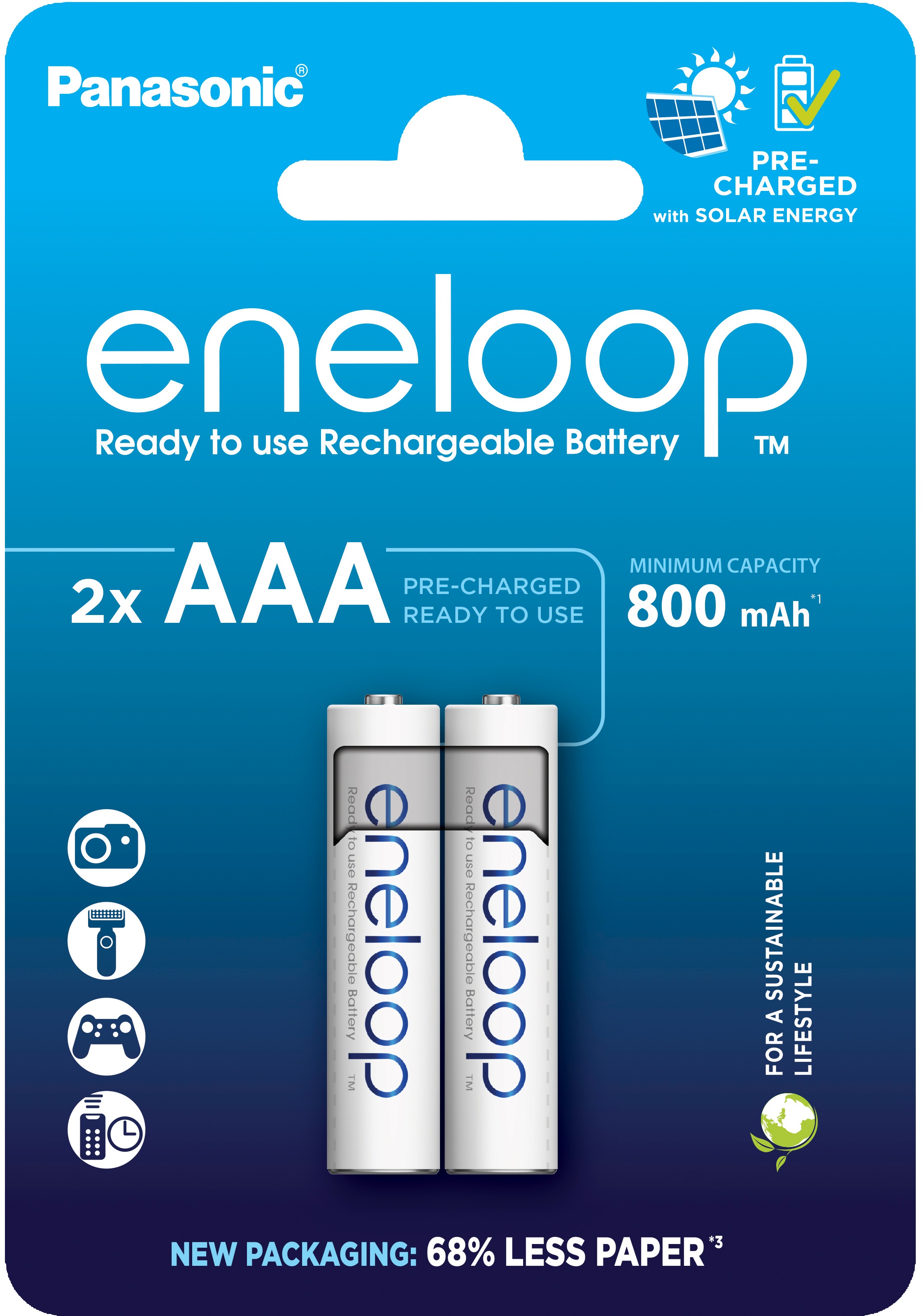 Panasonic Акумулятор Eneloop NI-MH AAA 800 мАг, 2 шт.