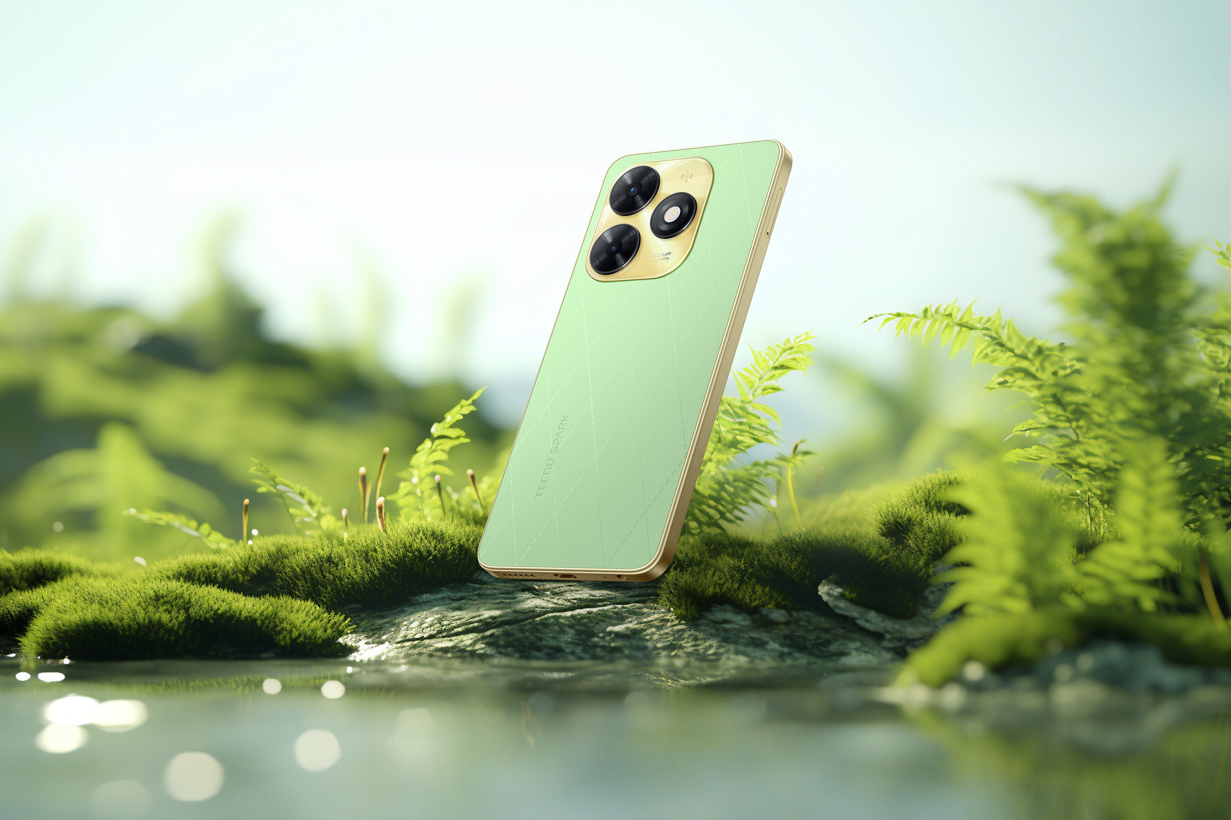 TECNO Смартфон Spark 20C (BG7n) 6.56" 4/128ГБ, 2SIM, 5000мА·год, Magic Skin Green