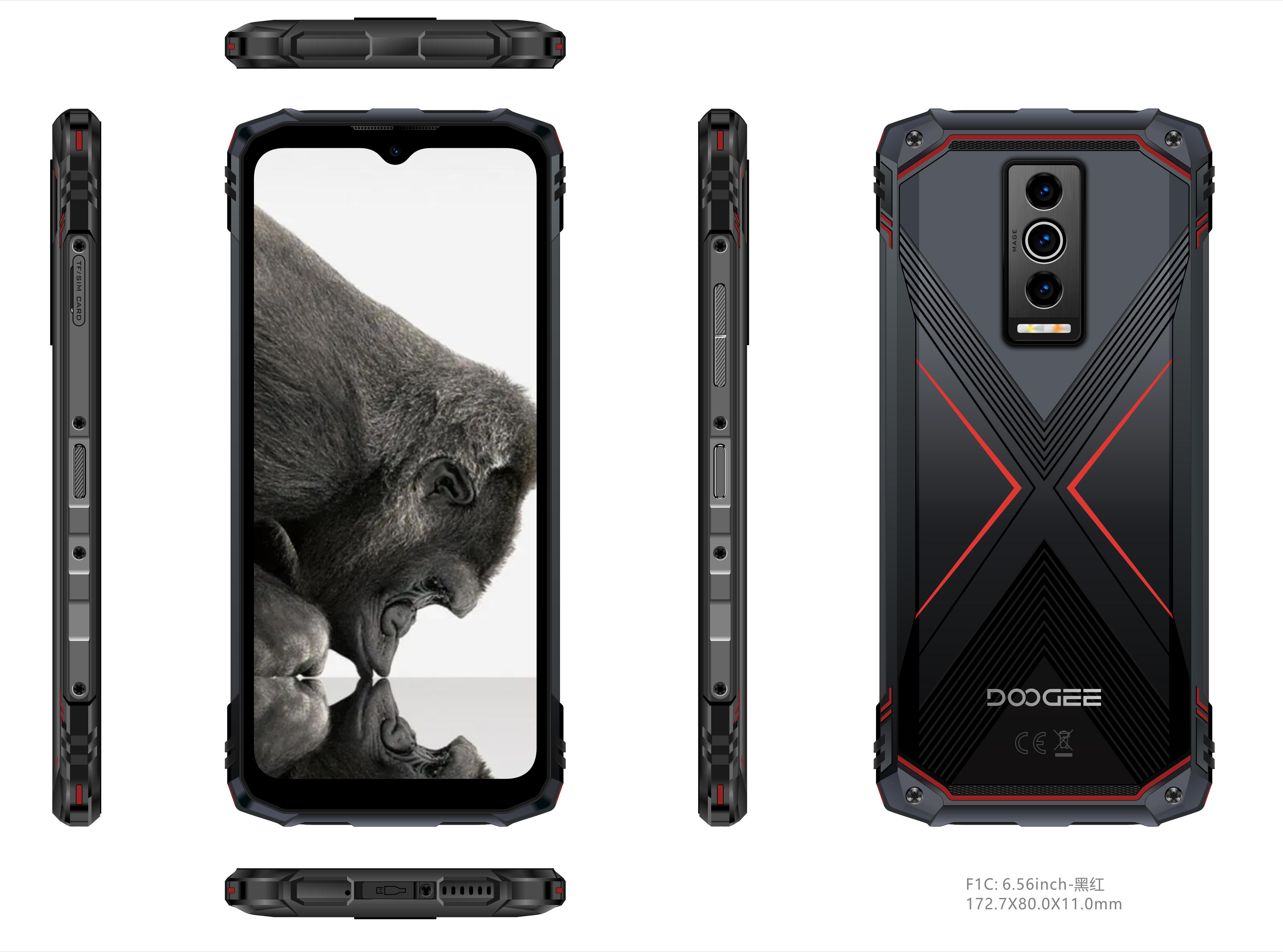 Doogee Смартфон Blade 10 Pro 6.56" 6/256ГБ, 2SIM, 5150мА рік, чорно-червоний