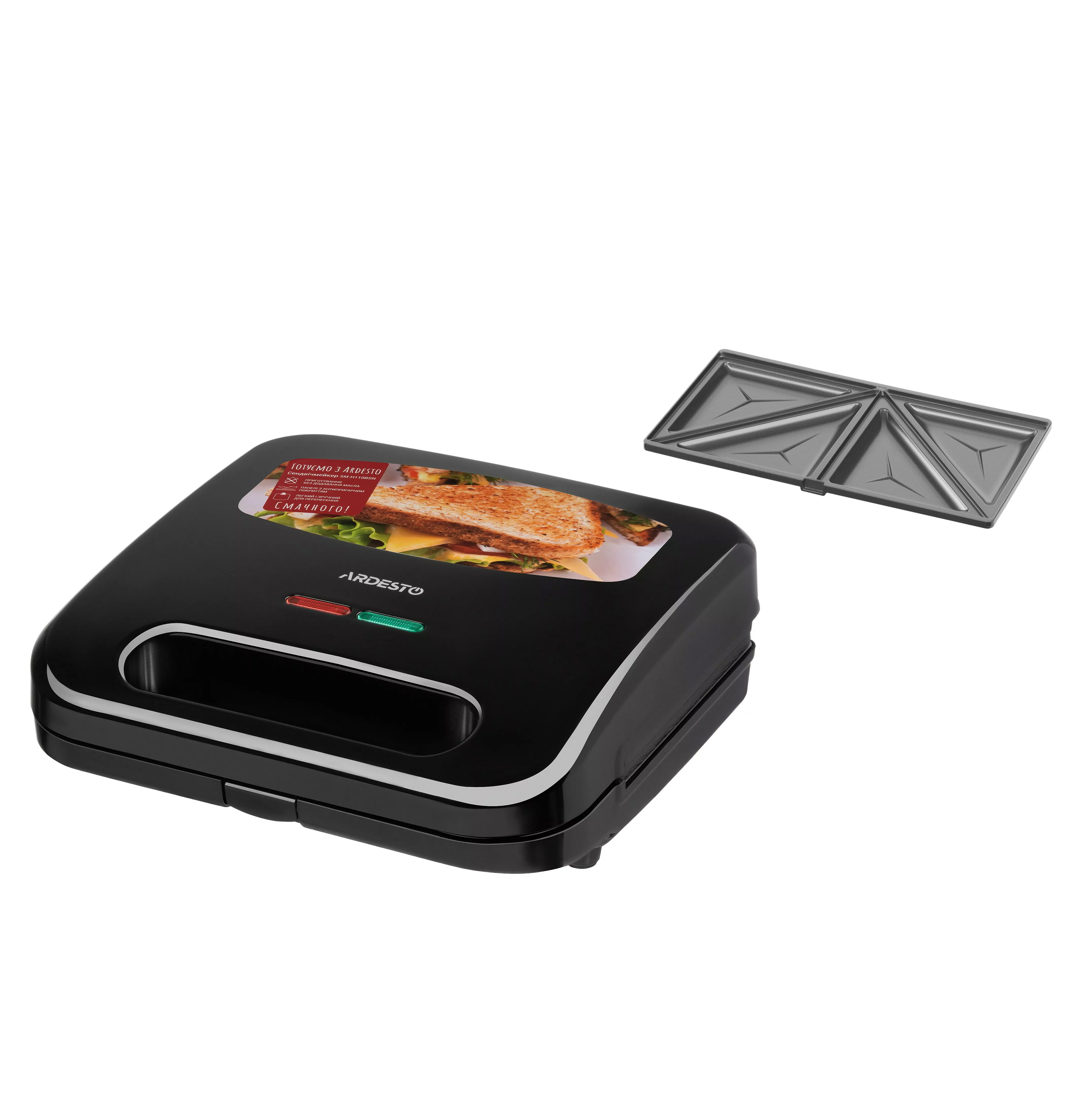 ARDESTO Сендвічмейкер 700Вт, 1 пластина-сендвіч,корпус-пластик, чорний