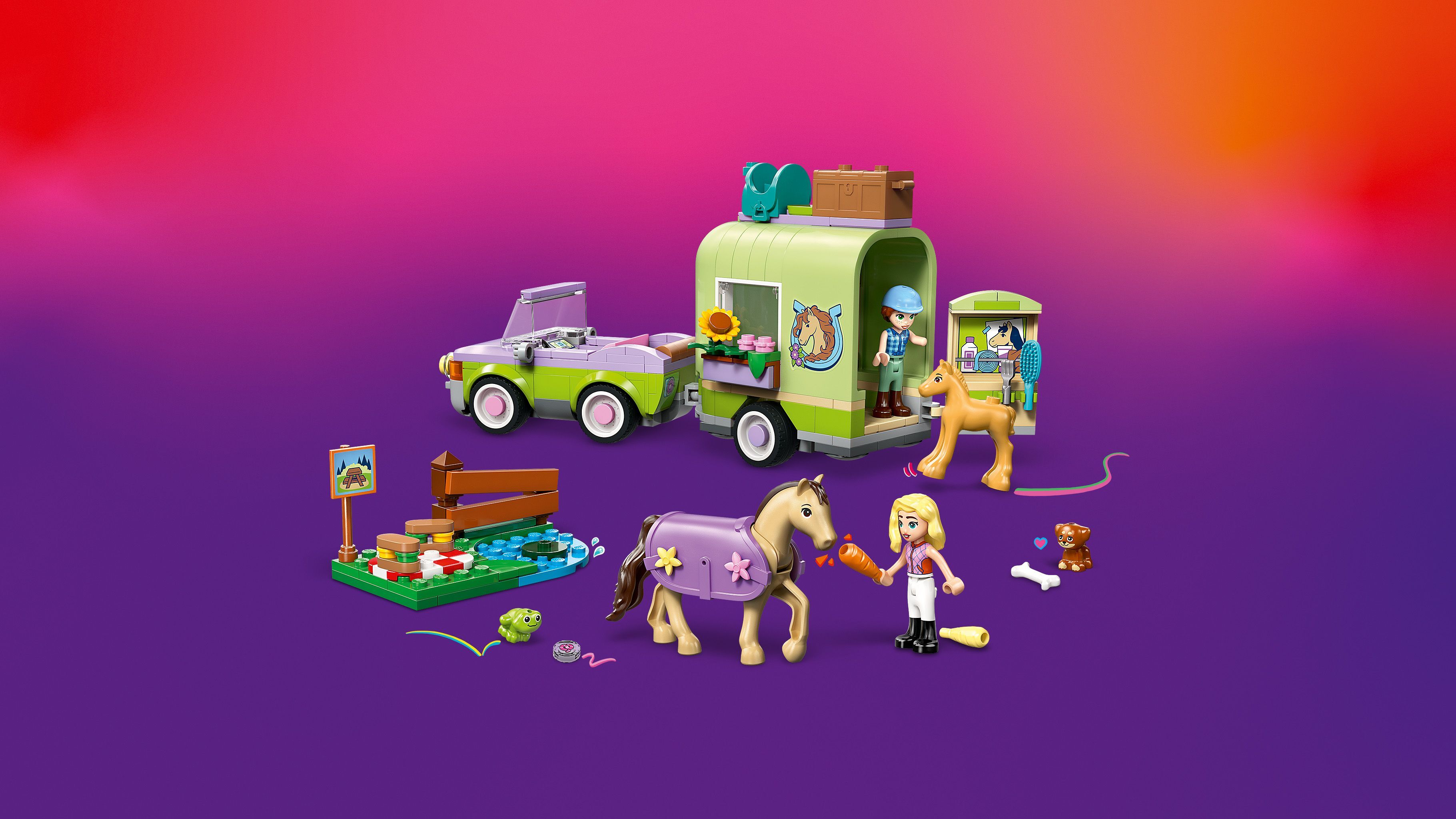 LEGO Конструктор LEGO Friends Причіп для коня та коня