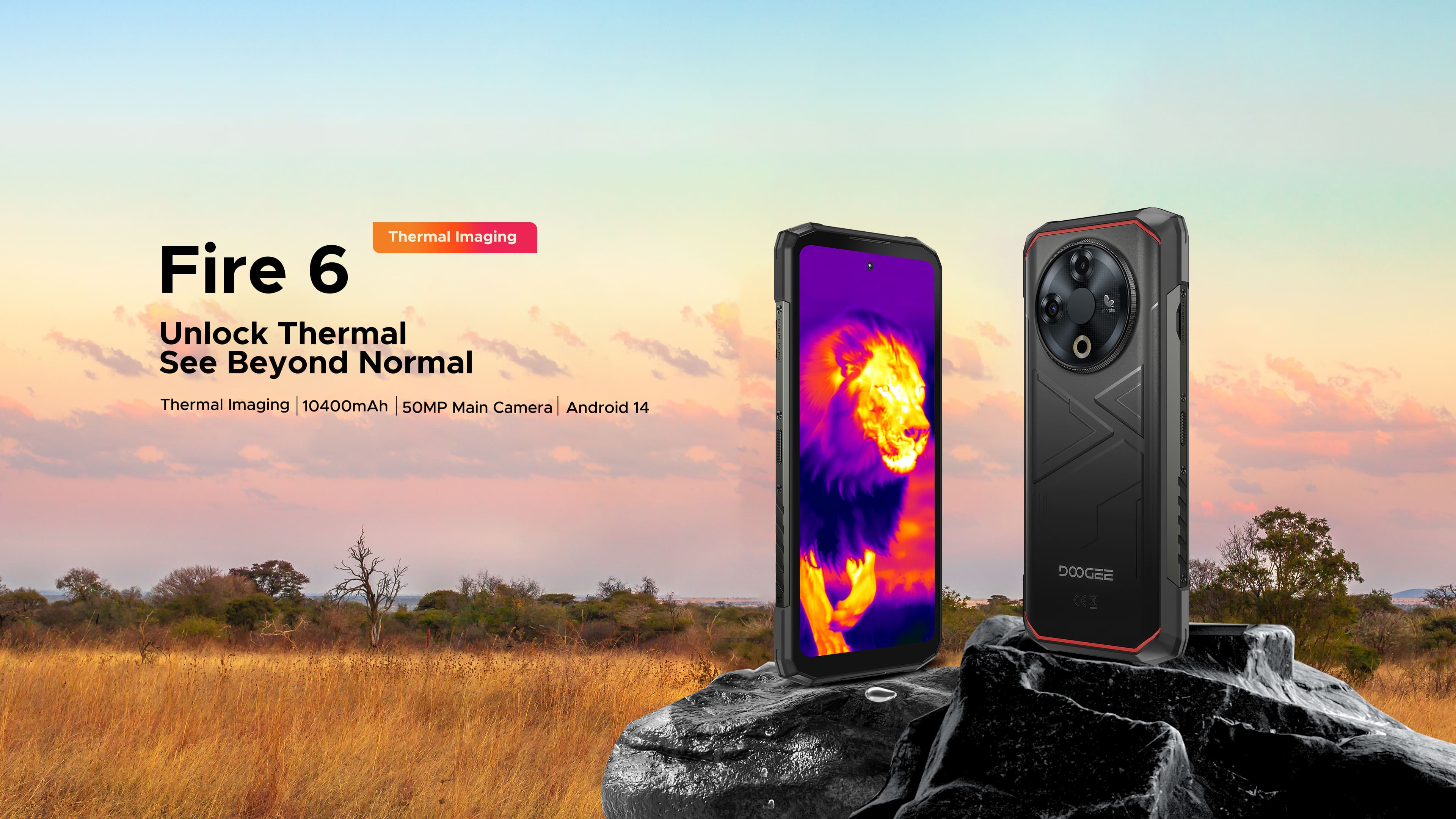 Doogee Смартфон Fire 6 6.56" 6/256ГБ, 2SIM, 10400мА • рік, чорний