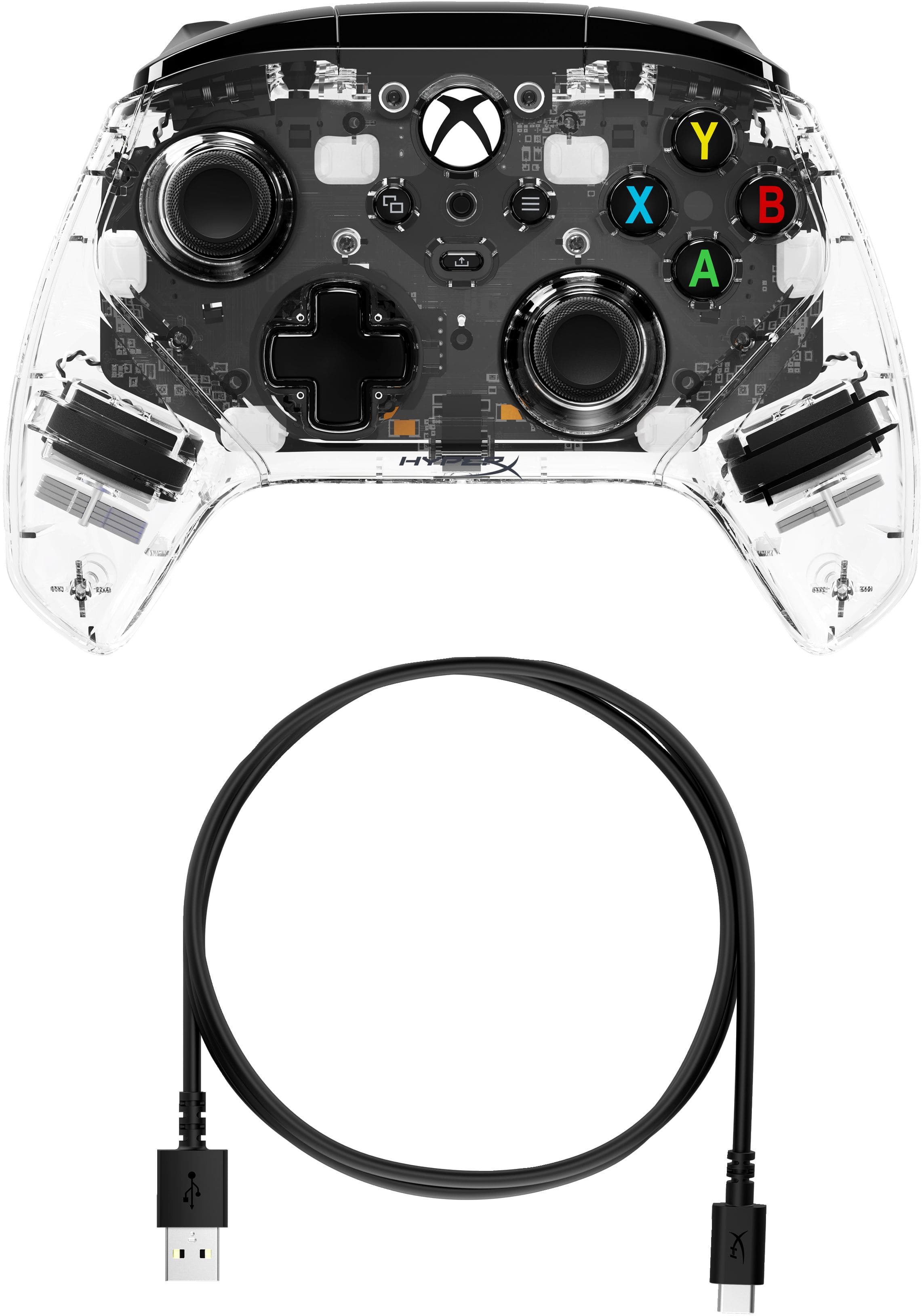 HyperX Геймпад Clutch Gladiate RGB, Xbox, PC, USB-A, прозрачний