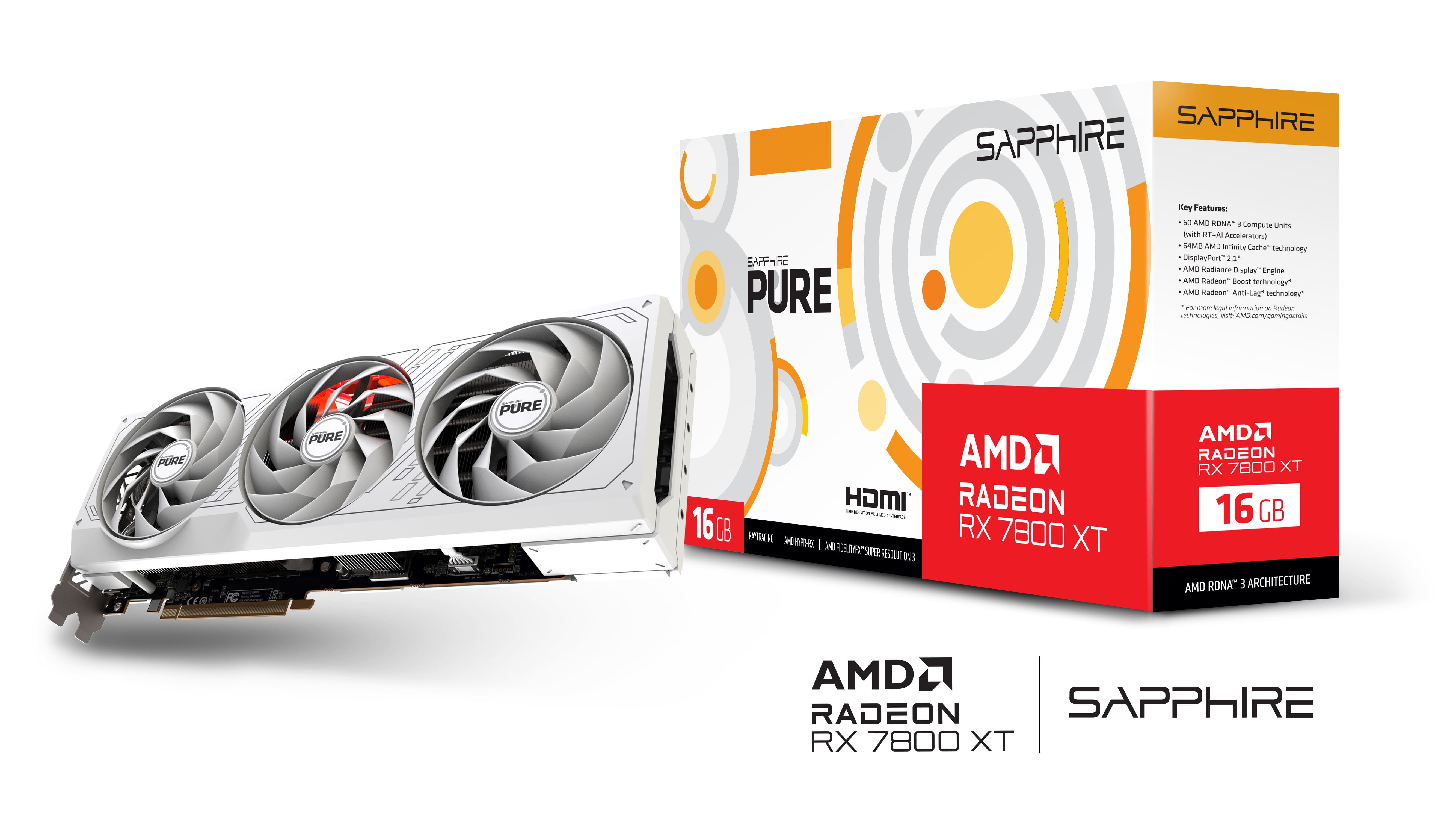 SAPPHIRE Відеокарта Radeon RX 7800 XT 16GB GDDR6 Pure GAMING OC