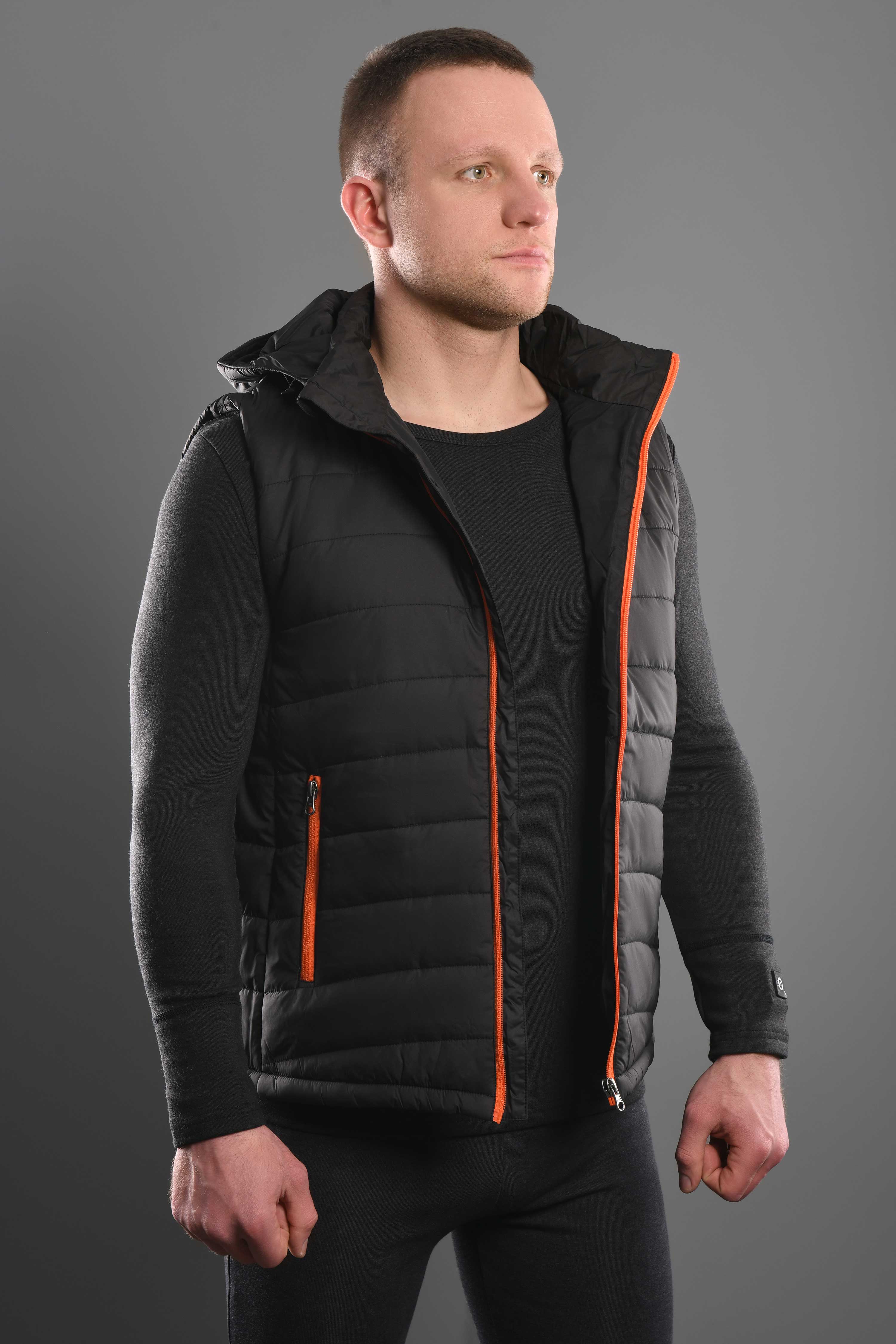 2E Tactical Жилет з підігрівом Heat Power Plus Black з капюшоном, розмір XXL