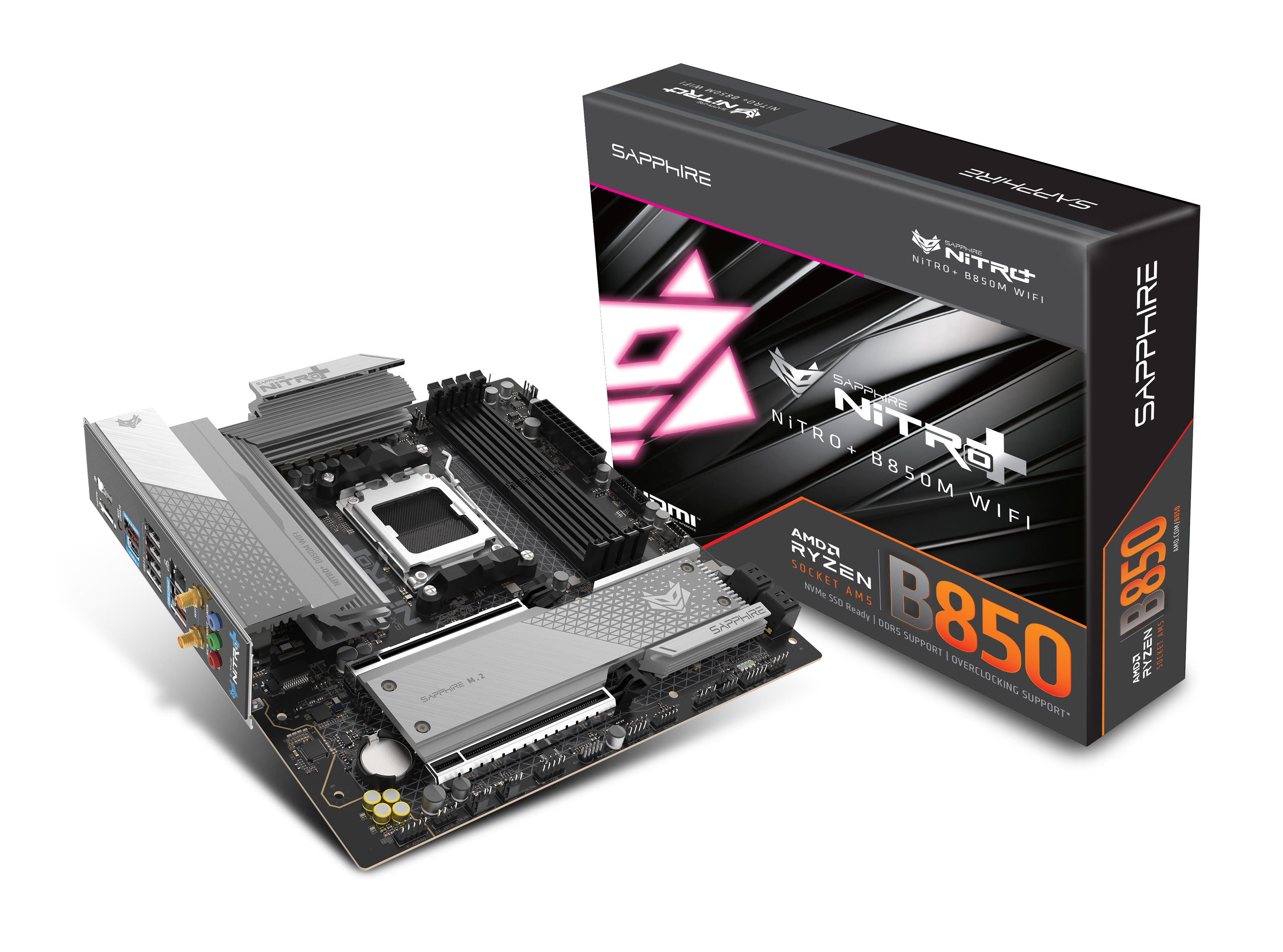 SAPPHIRE Motherboard NITRO+ B850 WIFI sAM5 B850 4xDDR5 M.2 HDMI DP WiFi BT mATX SAPPHIRE Motherboard NITRO+ B850 WIFI sAM5 B850 4xDDR5 M.2 HDMI DP WiFi BT mATX