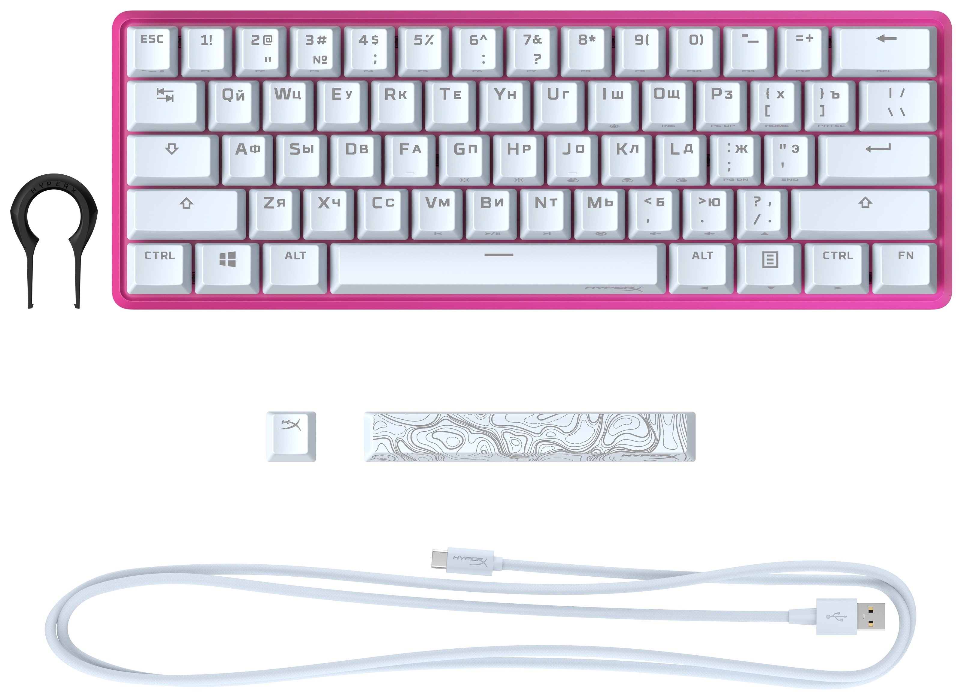 HyperX Клавіатура Alloy Origin 60 Red USB RGB ENG/RU, Pink