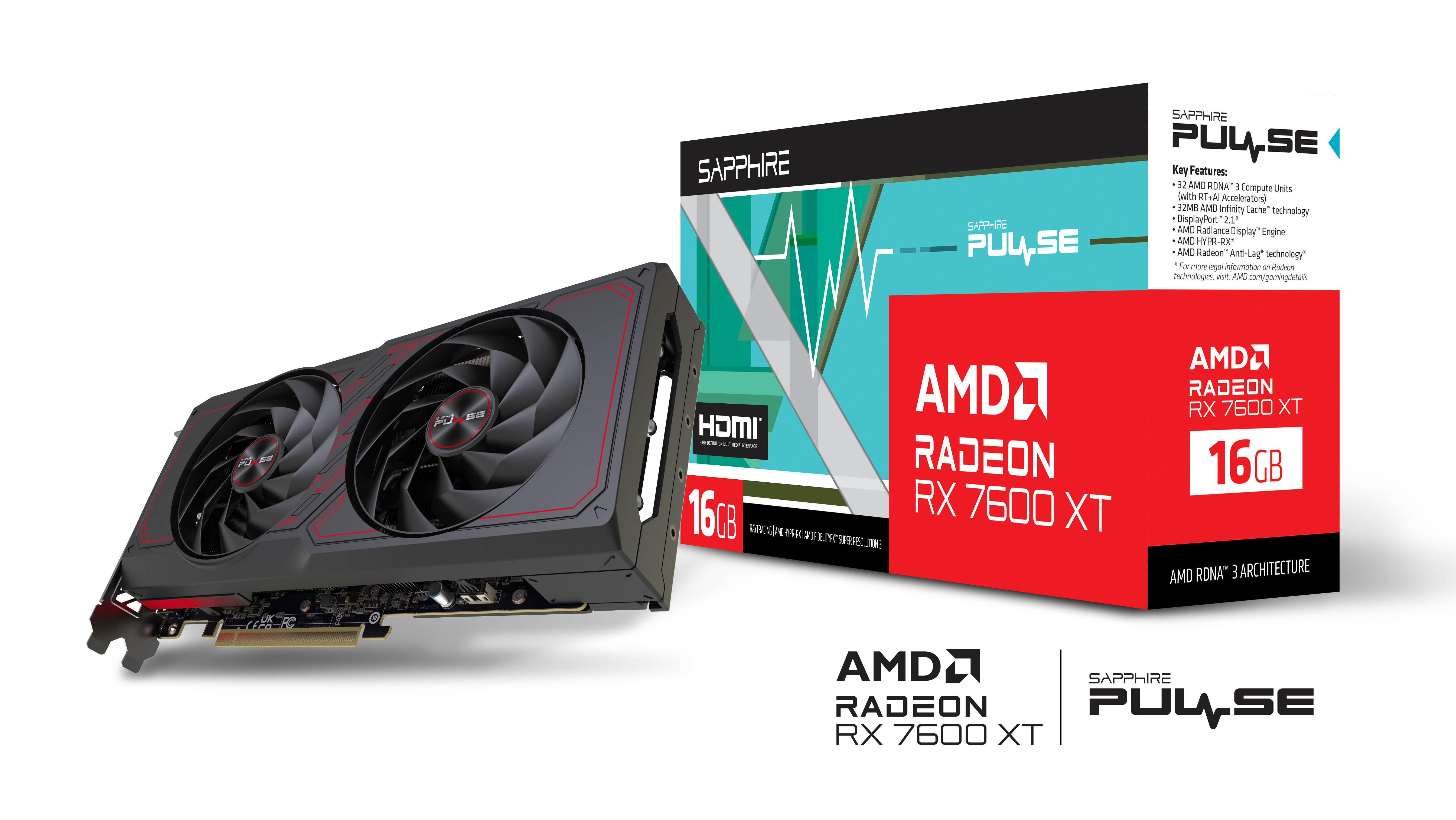 SAPPHIRE Відеокарта Radeon RX 7600 XT 16GB GDDR6 PULSE GAMING OC
