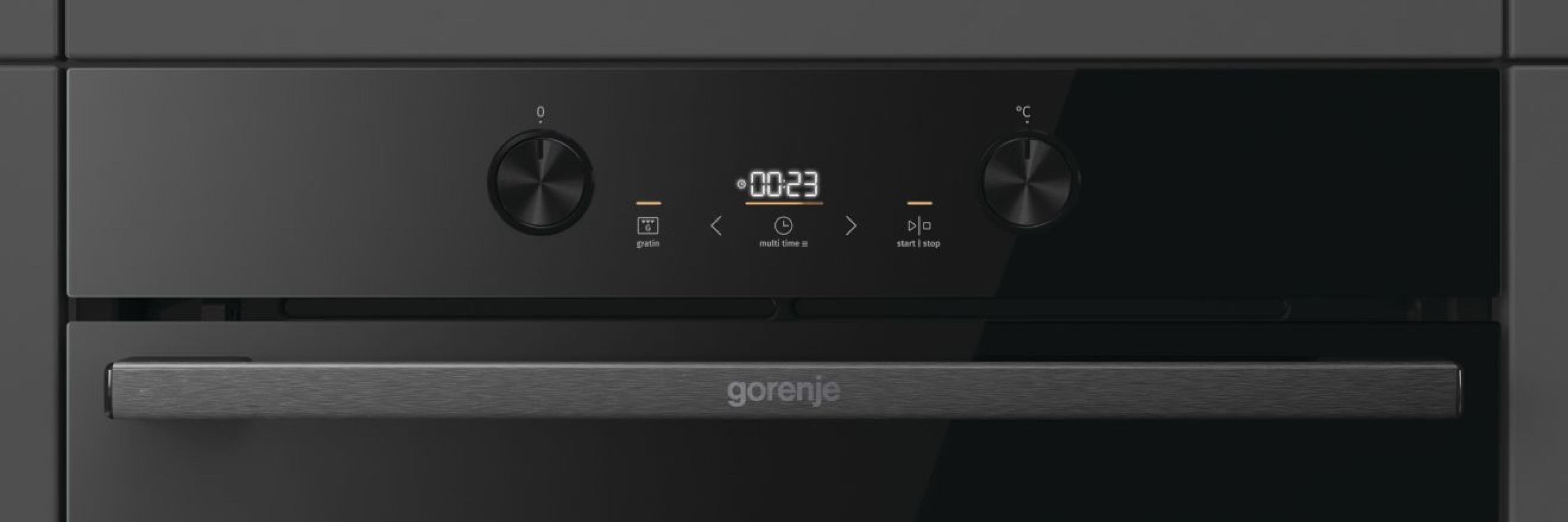 Gorenje Духова шафа електрична, 77л, A+, пара, дисплей, піроліз, чорний Gorenje Духова шафа електрична, 77л, A+, пара, дисплей, піроліз, чорний
