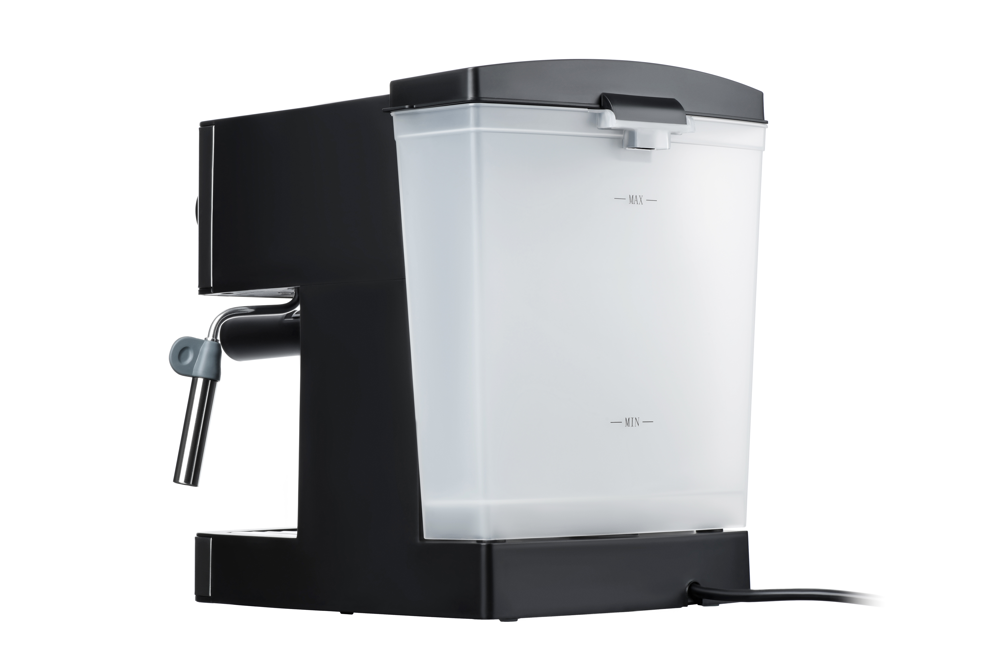 ARDESTO Кавоварка ріжкова Steel Collection 1.6л, мелена, ручний капучинатор, сріблясто-чорний