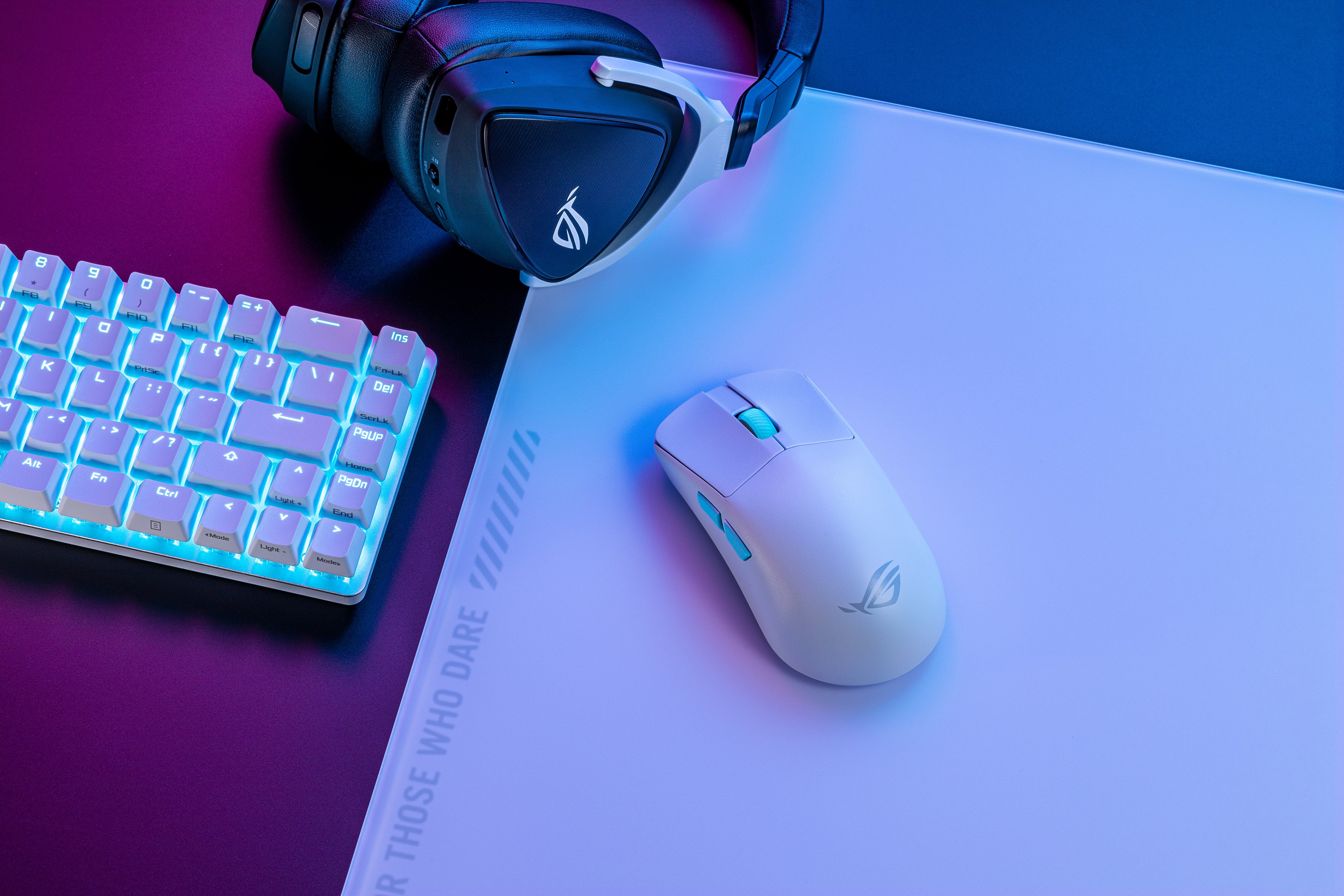 ASUS Миша ROG Harpe Ace Aim Lab Edition, RGB, USB-A/WL/BT, білий