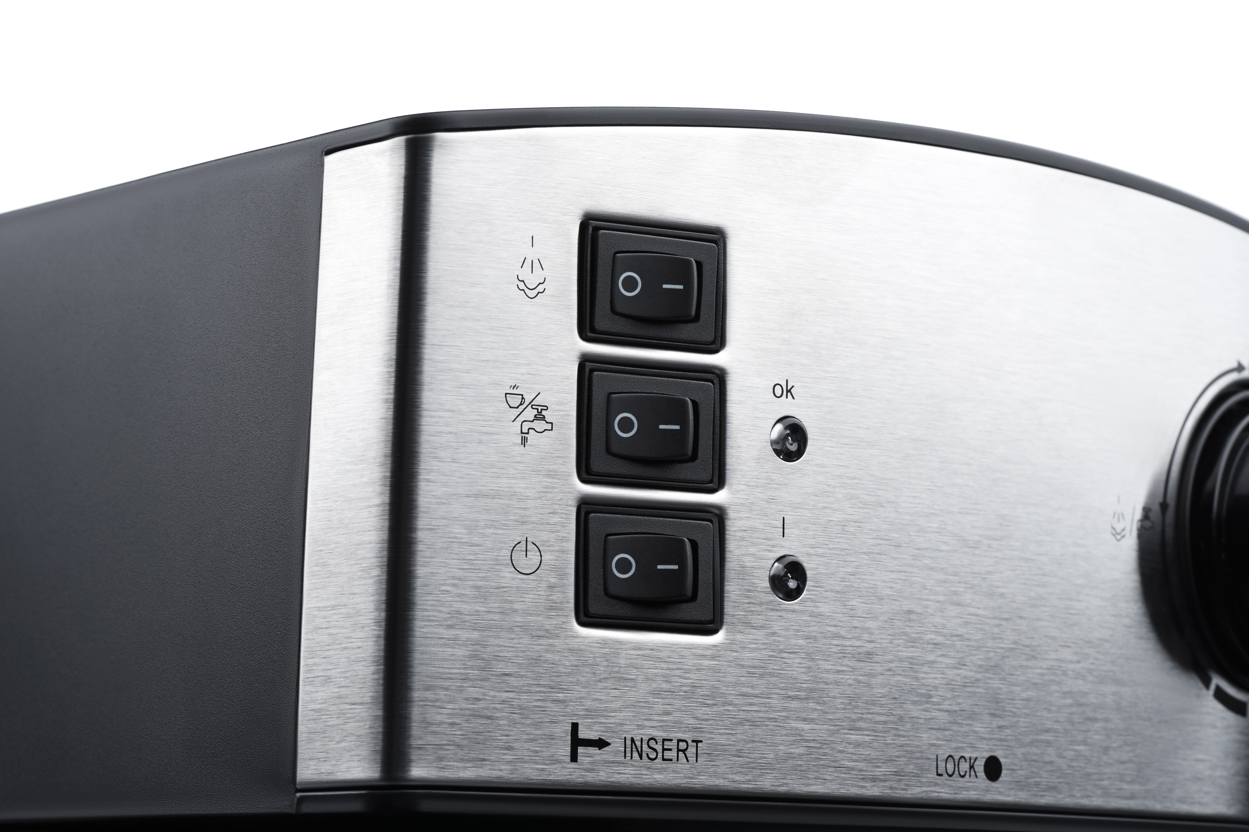 ARDESTO Кавоварка ріжкова Steel Collection 1.6л, мелена, ручний капучинатор, сріблясто-чорний