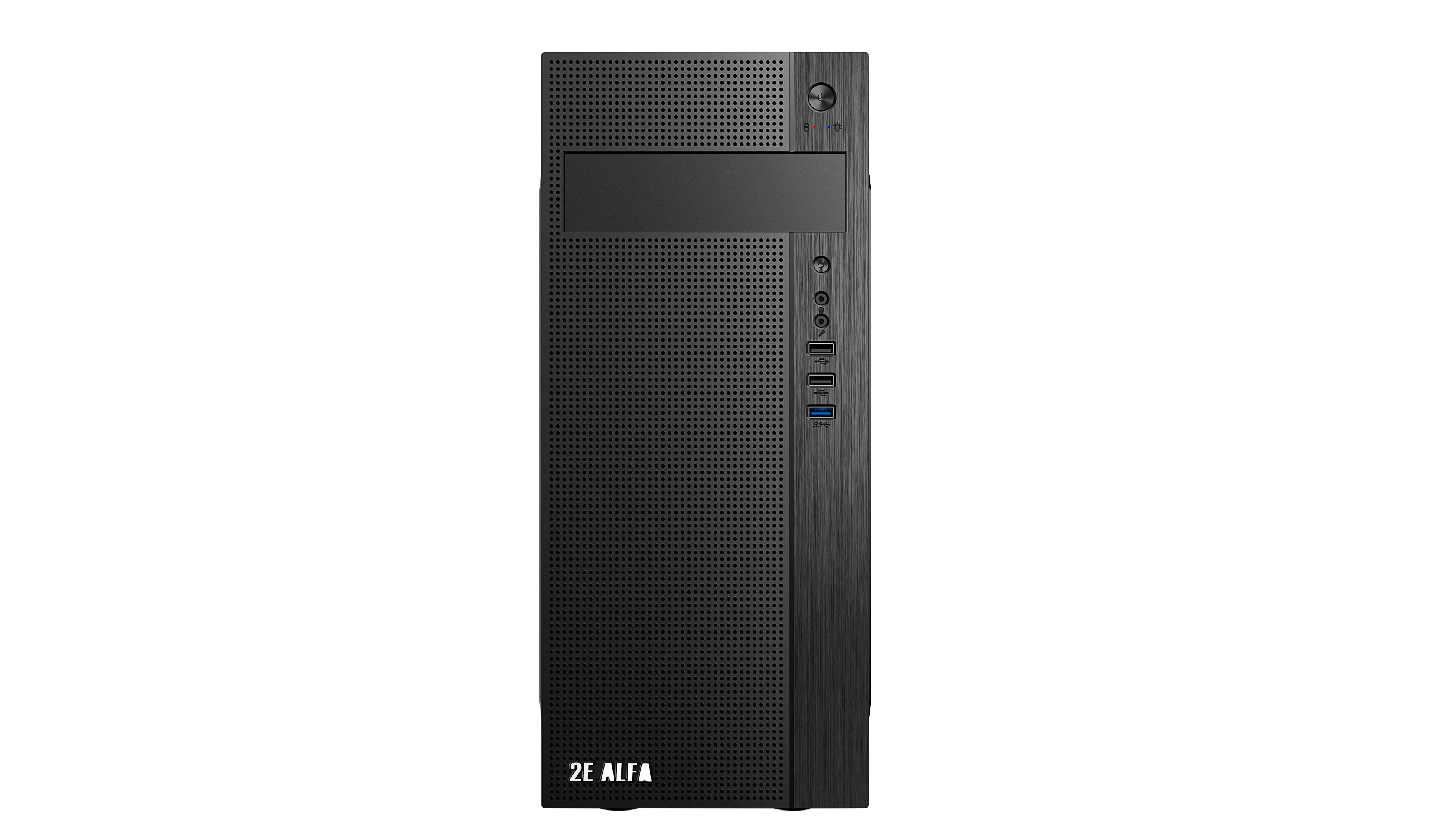 2E Корпус Alfa E185 без БЖ 1xUSB3.0, 2xUSB2.0, VGA 310мм, ATX, чорний