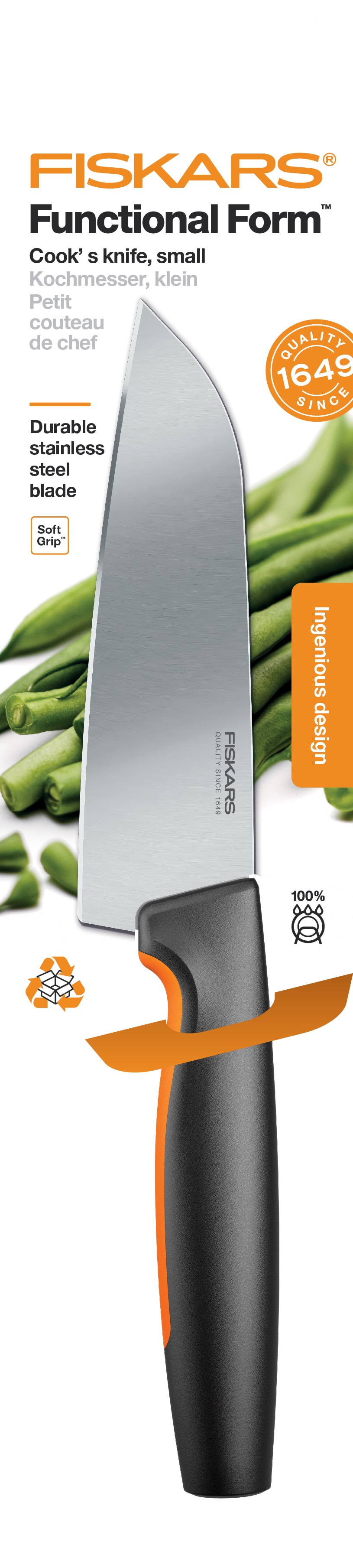 Fiskars Кухонний ніж кухарський малий Functional Form, 12 см