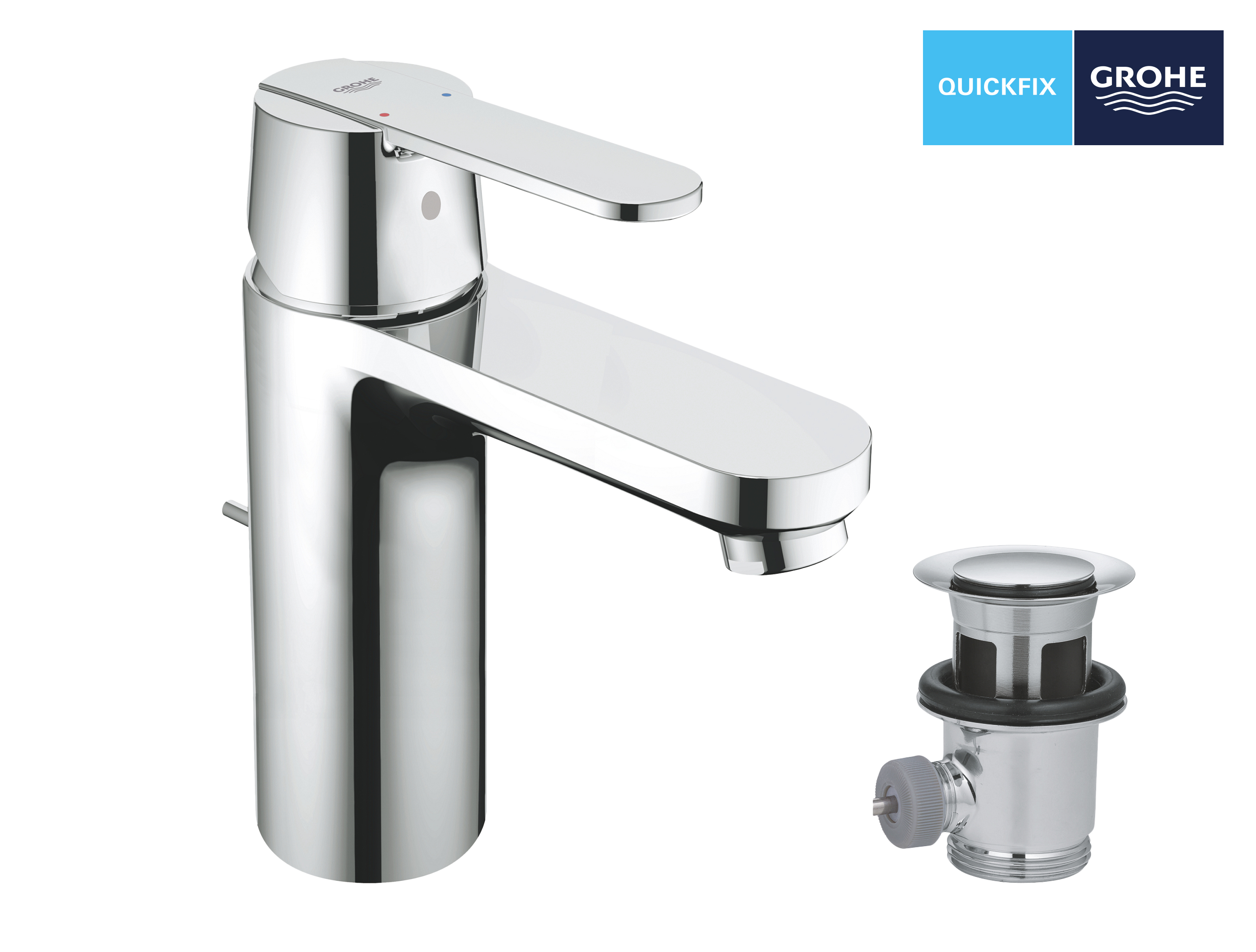 Grohe Змішувач для раковини Get M довж. виливу - 122мм, неповоротний, 1 важіль, хром