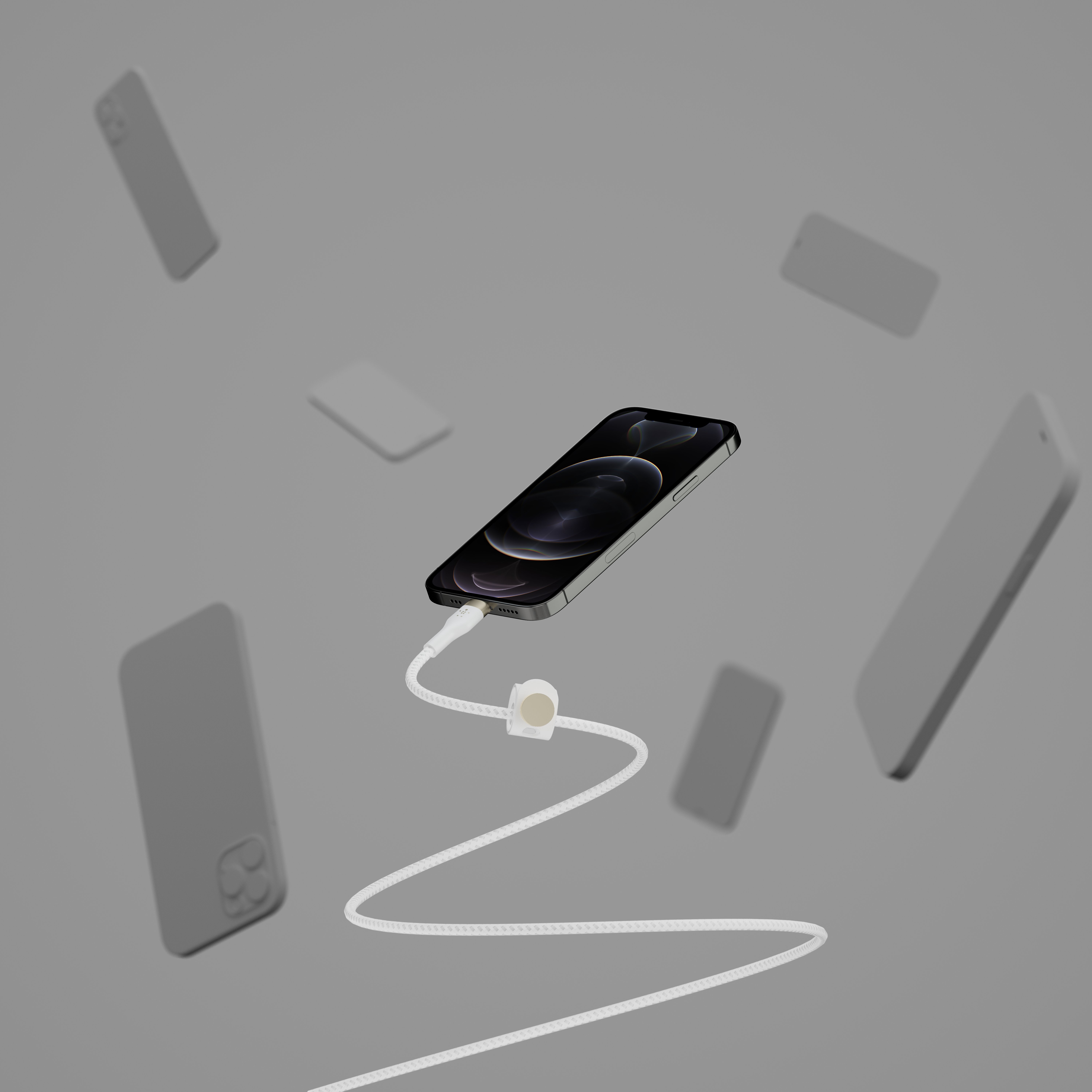 Belkin Кабель USB-С - Lightning BRAIDED SILICONE 1m White Belkin Кабель USB-С - Lightning BRAIDED SILICONE 1m White