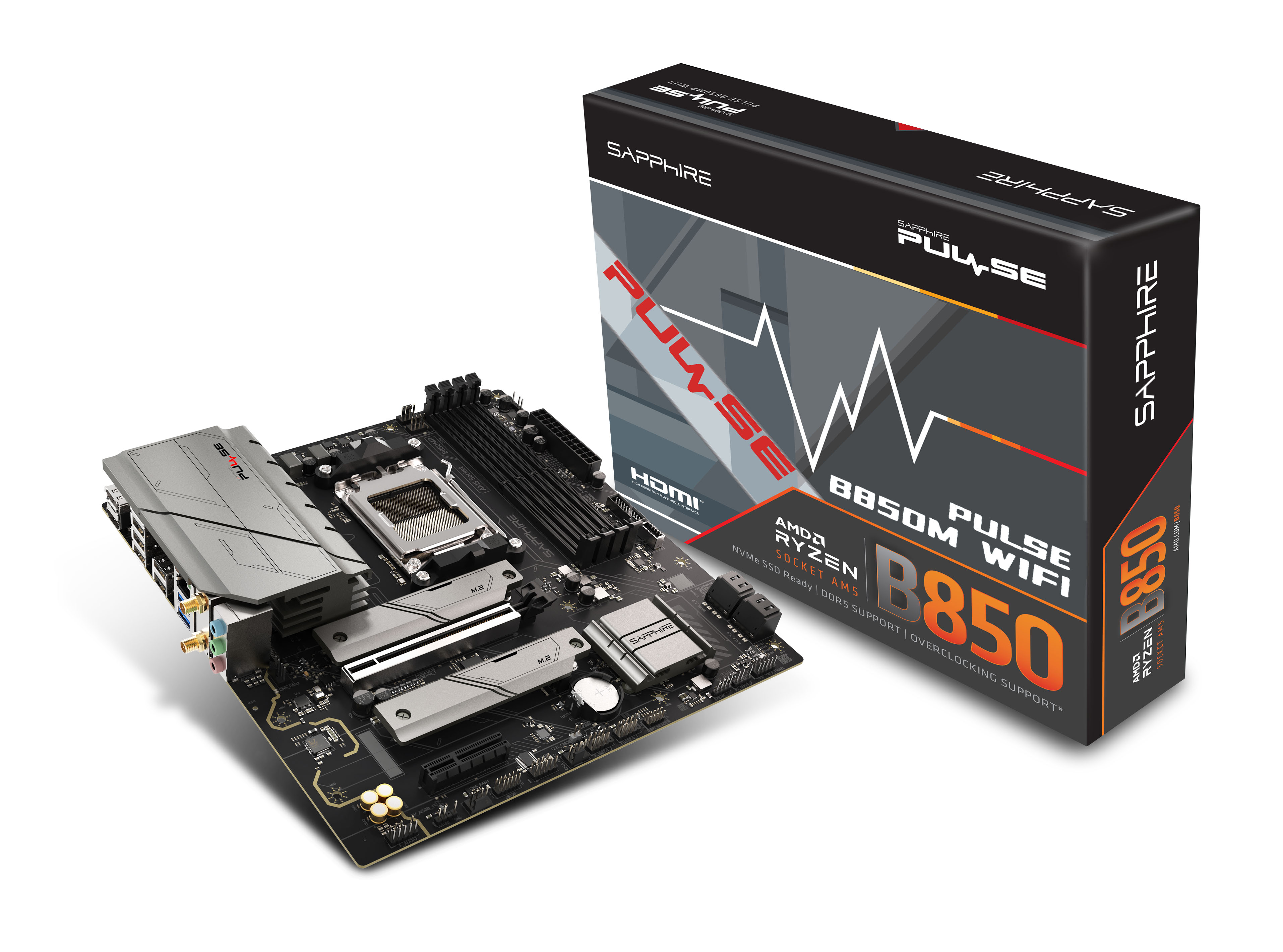 SAPPHIRE Motherboard PULSE B850 WIFI sAM5 B850 4xDDR5 M.2 HDMI DP WiFi BT mATX SAPPHIRE Motherboard PULSE B850 WIFI sAM5 B850 4xDDR5 M.2 HDMI DP WiFi BT mATX