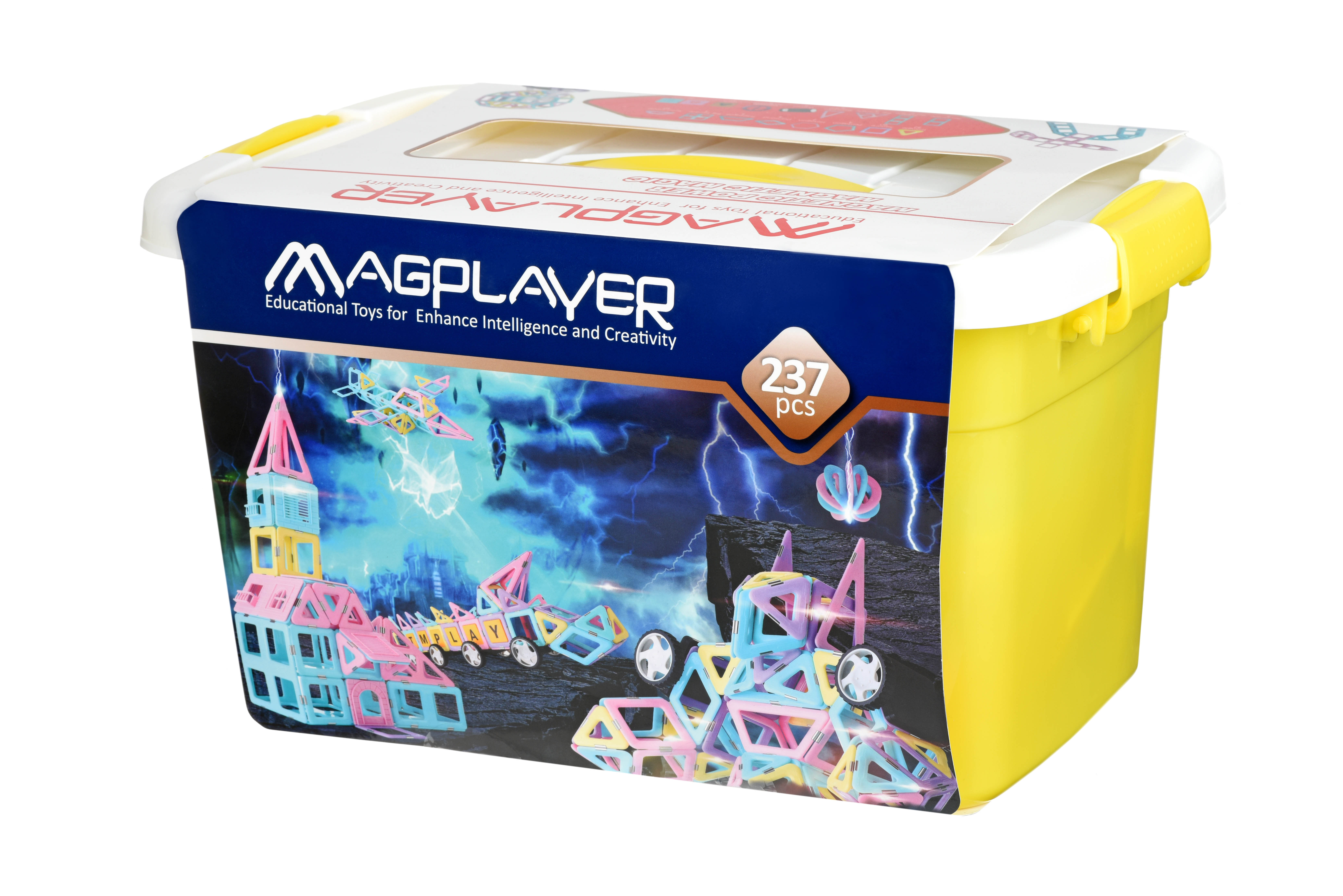 MagPlayer Конструктор магнітний набір бокс 237 ел. (MPT2-237)