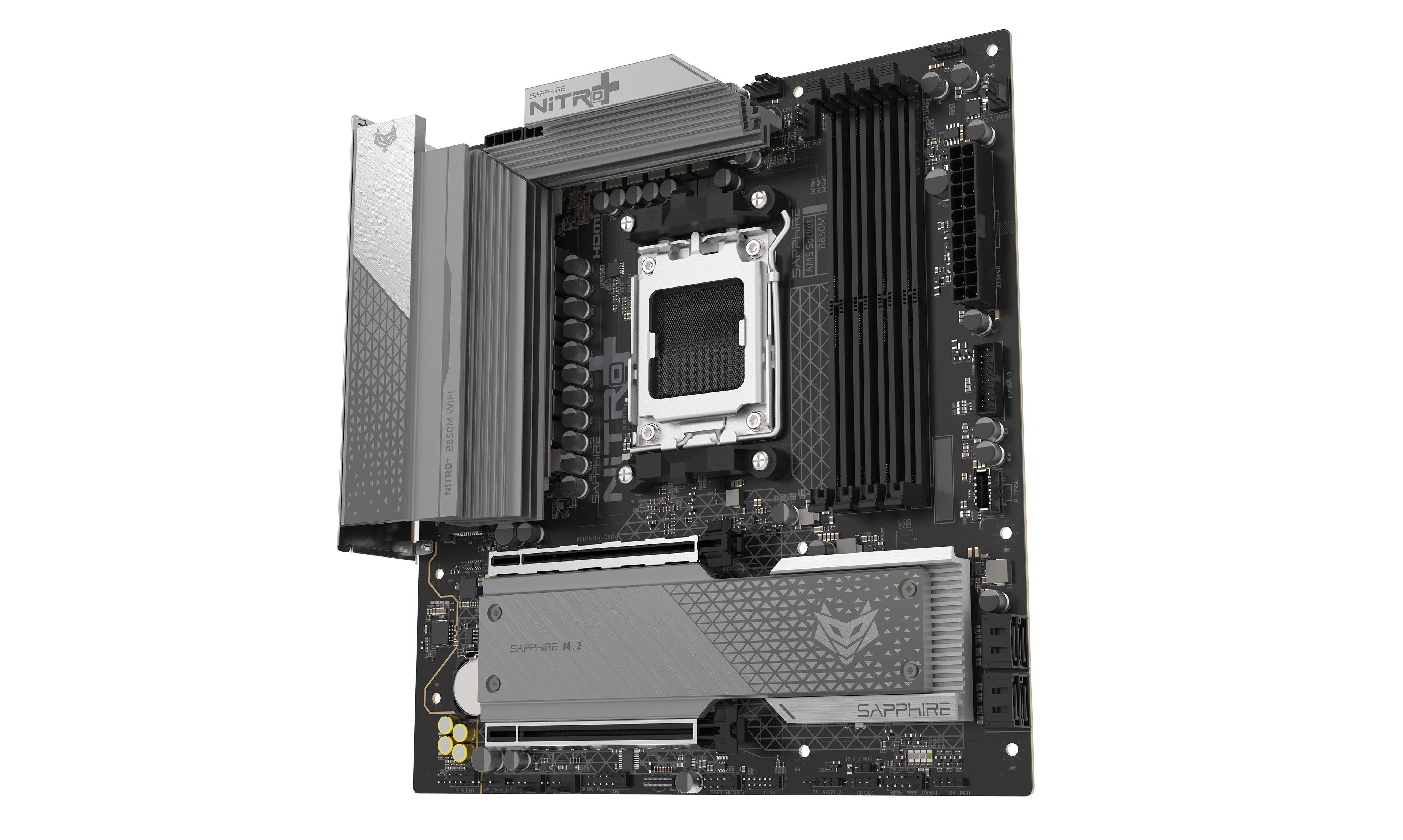 SAPPHIRE Motherboard NITRO+ B850 WIFI sAM5 B850 4xDDR5 M.2 HDMI DP WiFi BT mATX SAPPHIRE Motherboard NITRO+ B850 WIFI sAM5 B850 4xDDR5 M.2 HDMI DP WiFi BT mATX