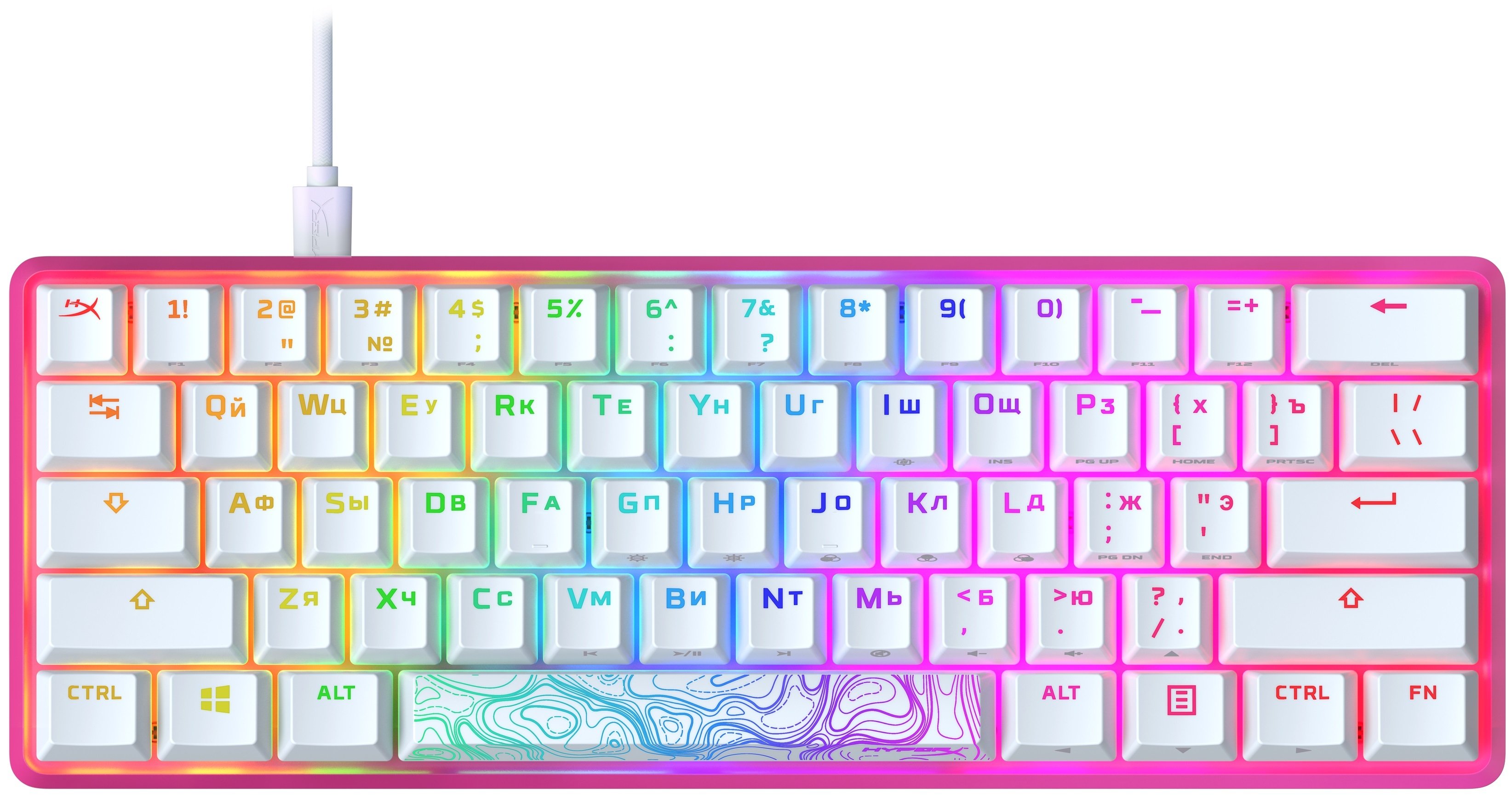 HyperX Клавіатура Alloy Origin 60 Red USB RGB ENG/RU, Pink