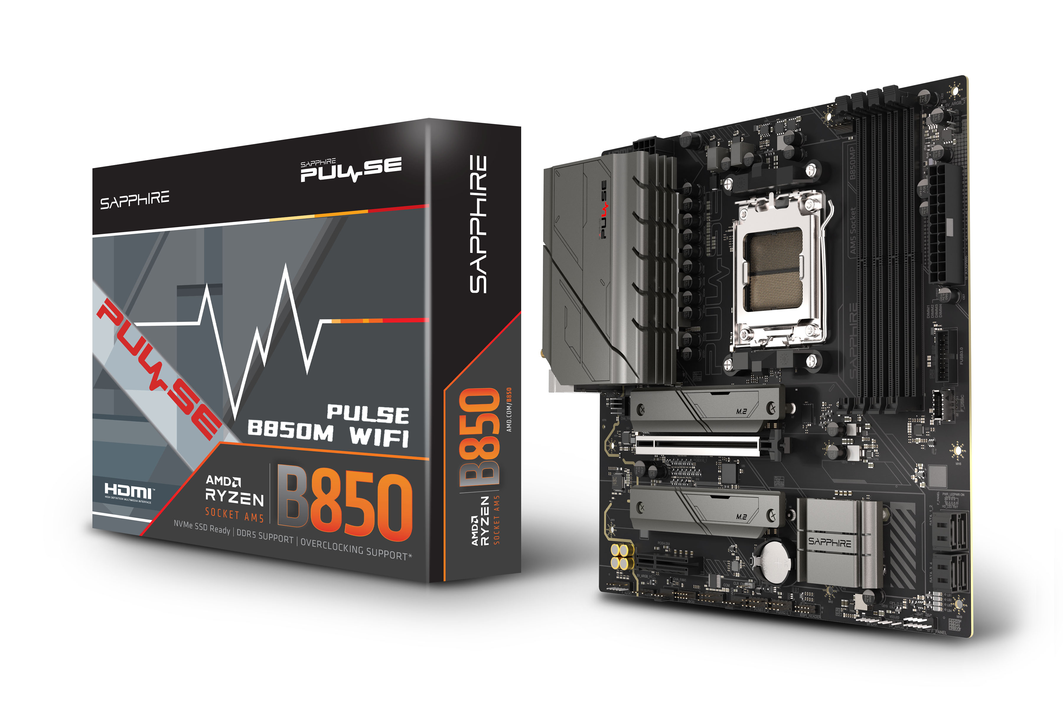 SAPPHIRE Motherboard PULSE B850 WIFI sAM5 B850 4xDDR5 M.2 HDMI DP WiFi BT mATX SAPPHIRE Motherboard PULSE B850 WIFI sAM5 B850 4xDDR5 M.2 HDMI DP WiFi BT mATX