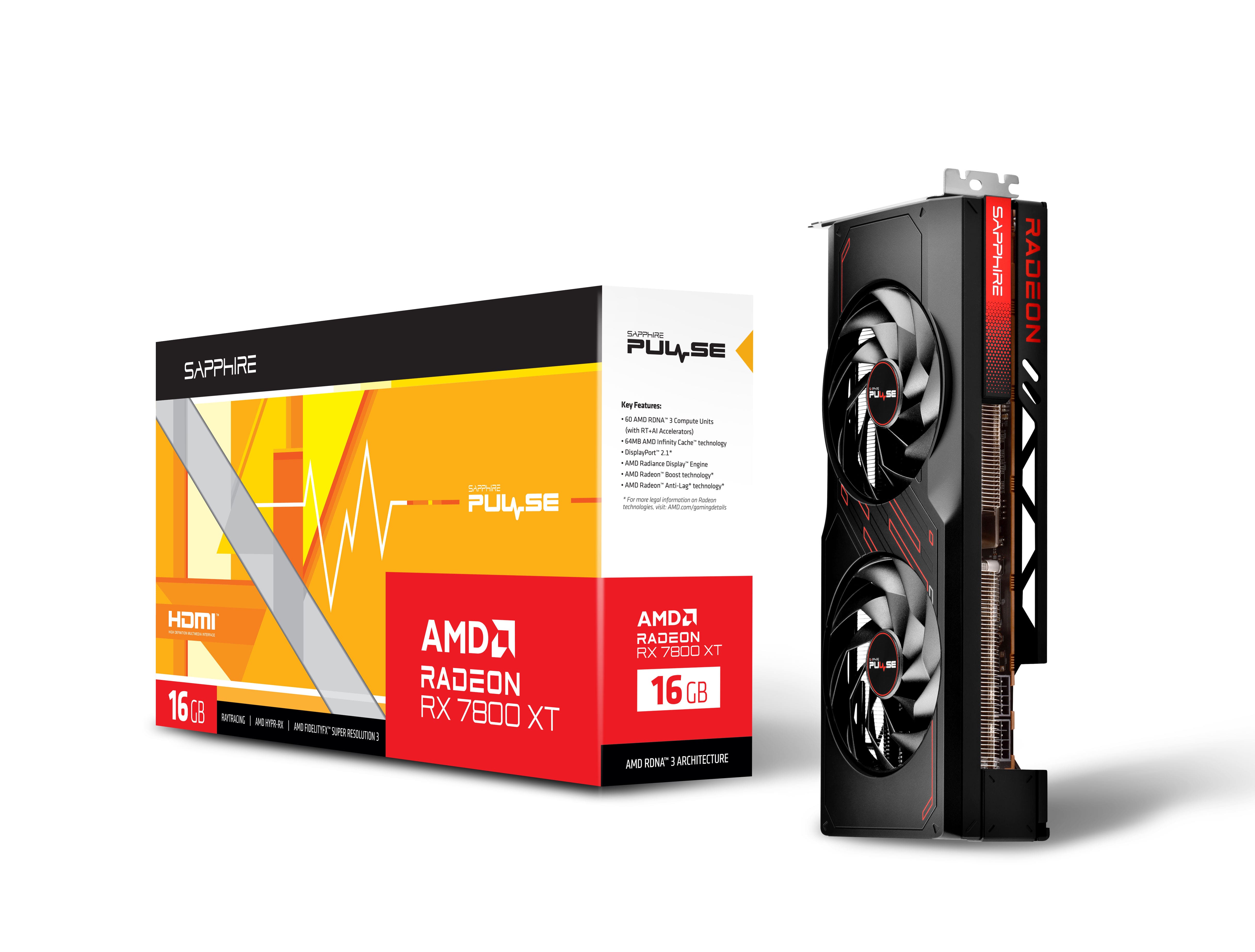 SAPPHIRE Відеокарта Radeon RX 7800 XT 16GB GDDR6 Pulse GAMING