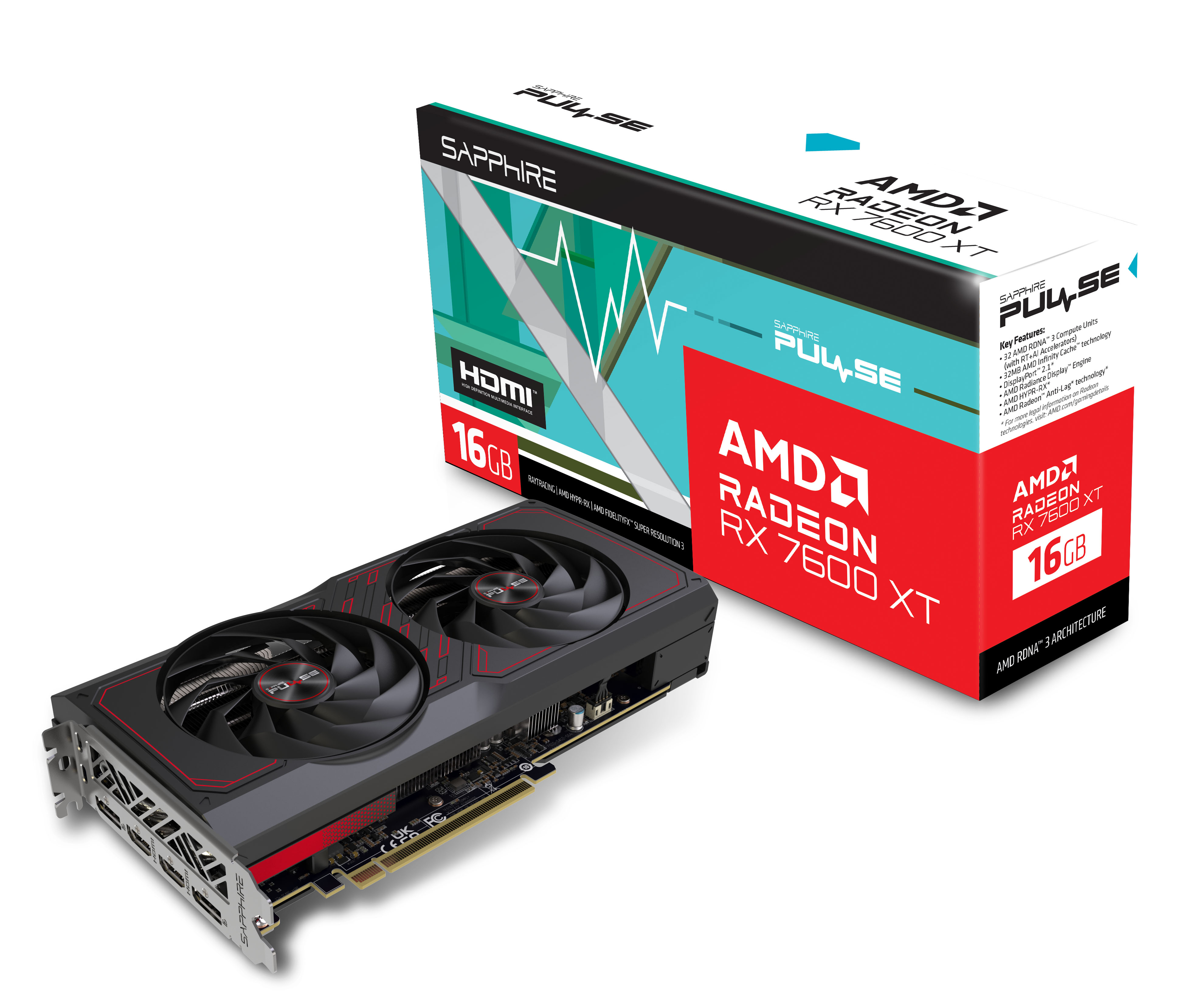 SAPPHIRE Відеокарта Radeon RX 7600 XT 16GB GDDR6 PULSE GAMING OC