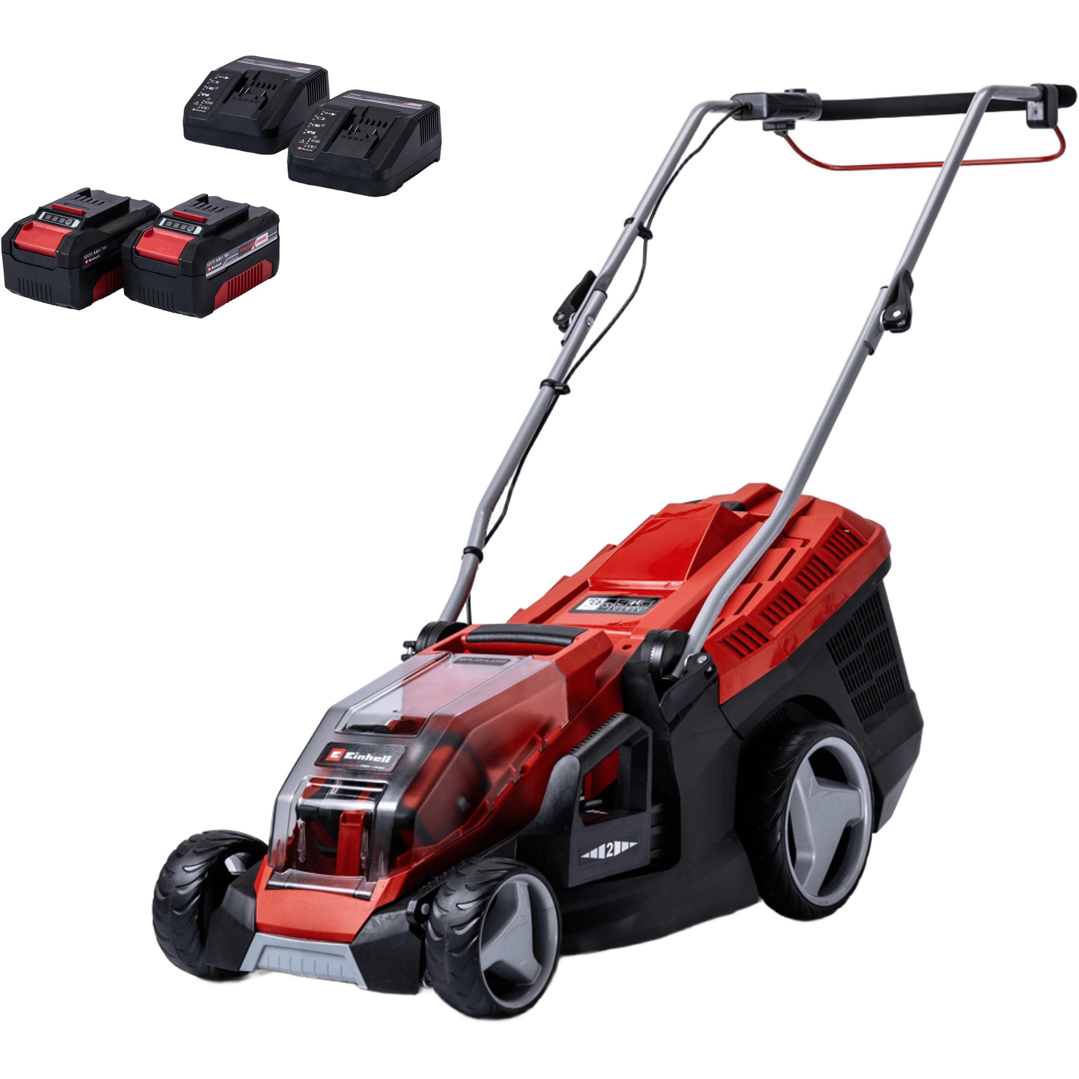 Einhell Газонокосарка акумуляторна PXC GE-CM 36/36 Li 36В(18+18) акб 2x4.0А·рік 36см 40л 25-75мм 2хЗП 13.35кг