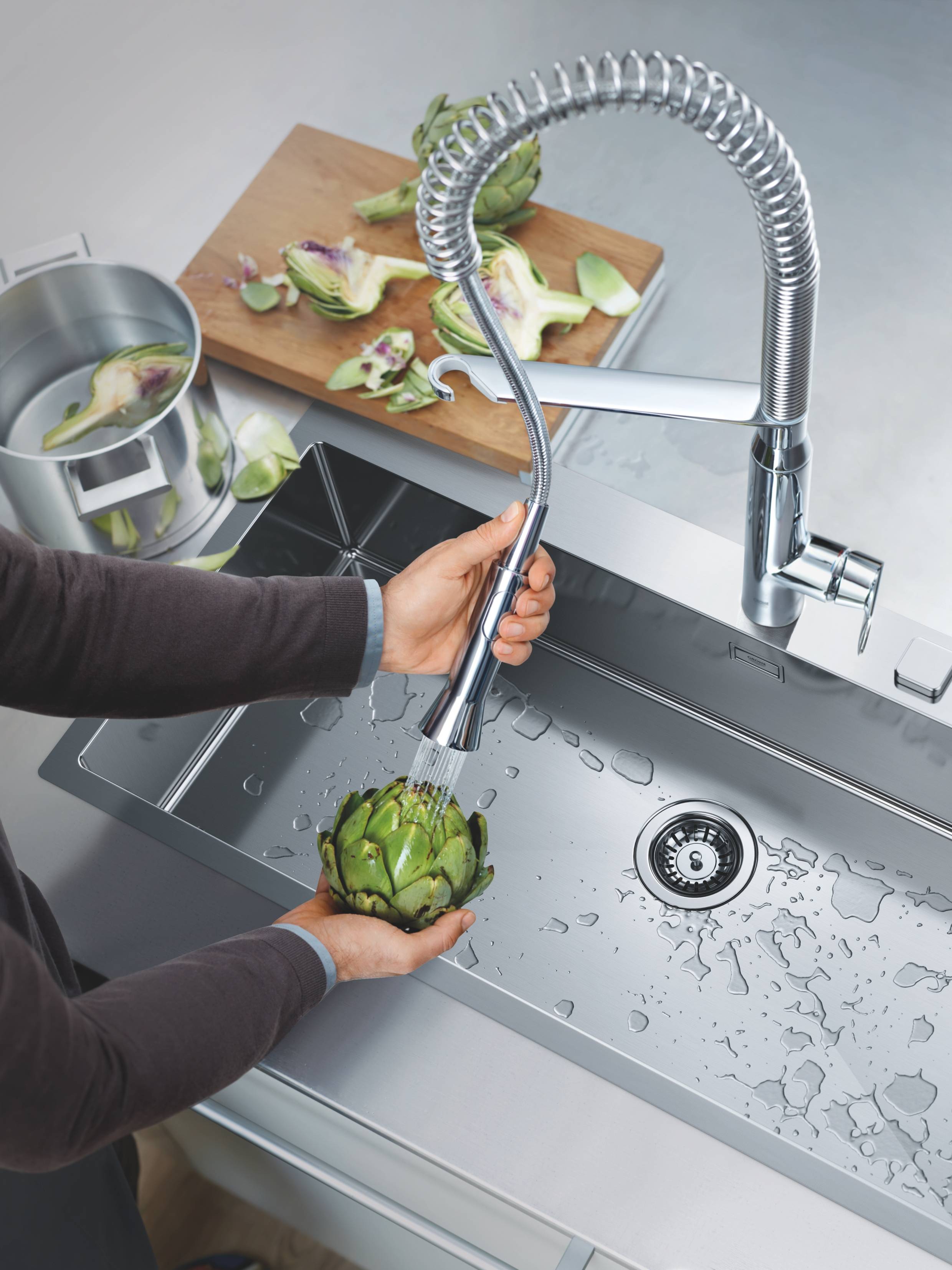 Grohe Мийка кухонная K800, нерж.сталь, прямокут., без крил, 1024x510x200мм, чаша - 1, врізна, нержавіюча сталь
